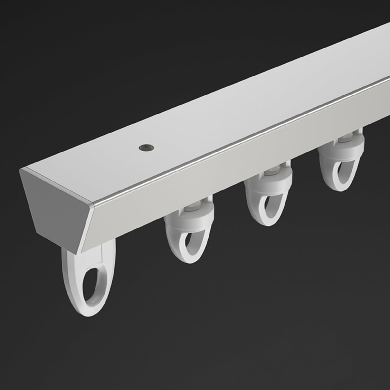 Heavy Duty Ceiling Mount Curtain Track - 2.1m (6.9ft) White Elegant Slide Rail System for Room Dividers, Shower Curtains & Window Drapes | Perfect for Living Rooms, Bedrooms & Bathrooms