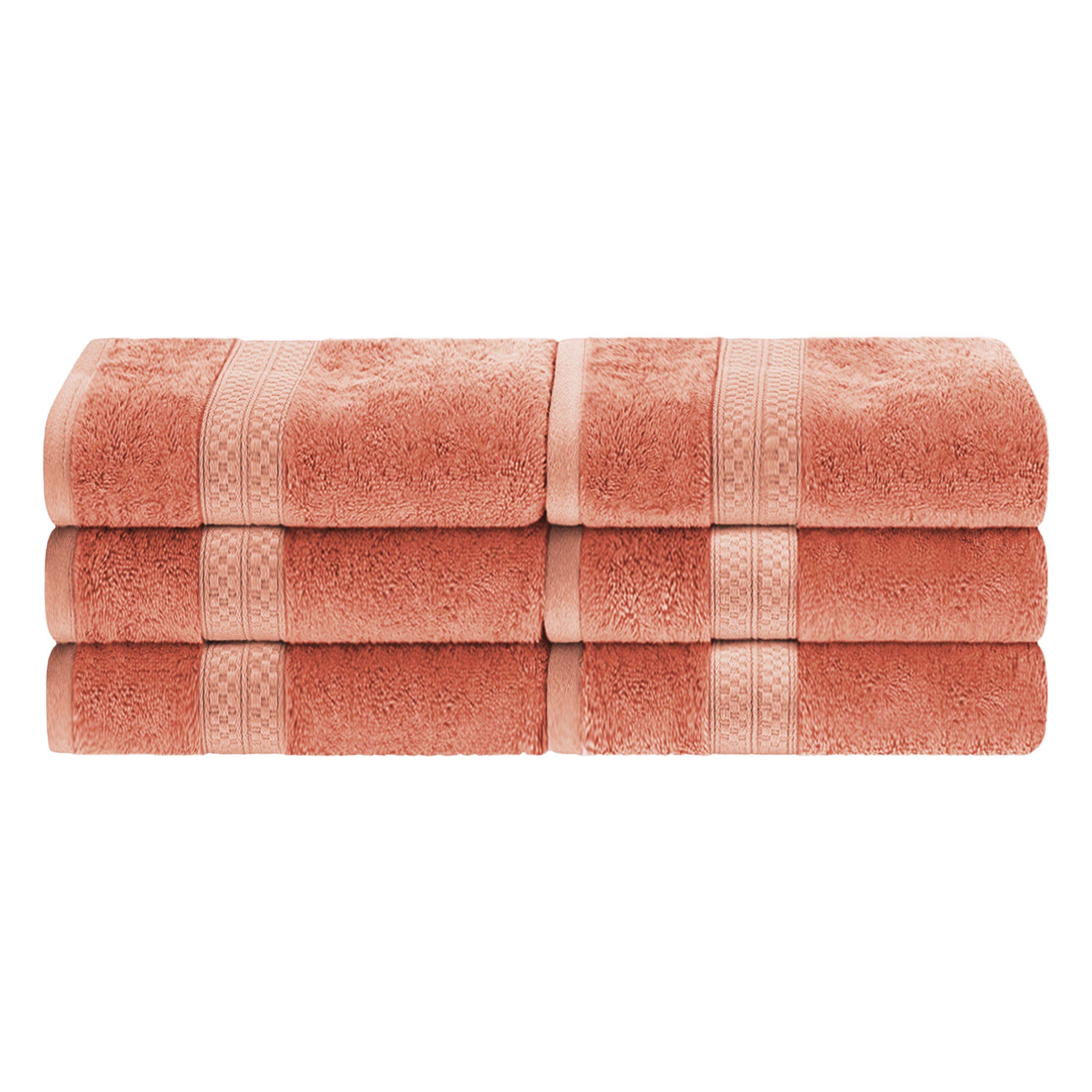 6-Piece Rayon Bamboo Blend Hand Towel Set | Soft & Absorbent Bath & Kitchen Towels for Home & Spa Use