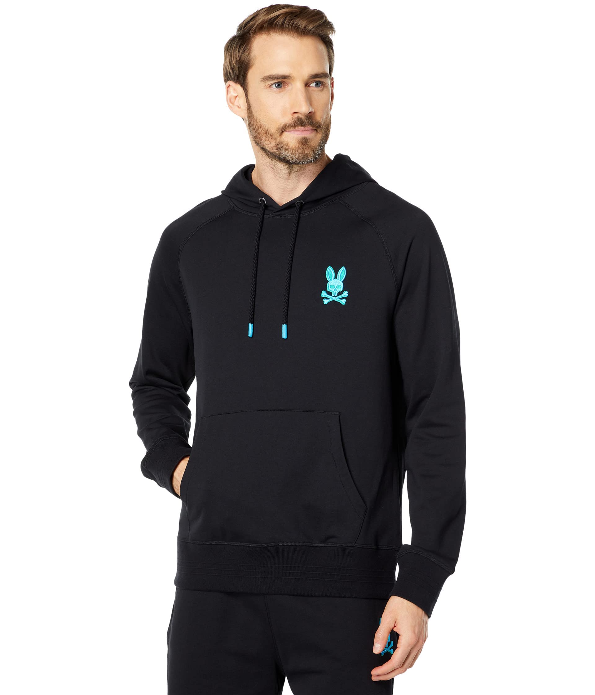 Psycho Bunny Bennett Popover Hoodie for Men - Black XL | Premium Cotton Blend, Comfortable & Stylish | Perfect for Casual Wear, Gym, and Outdoor Activities