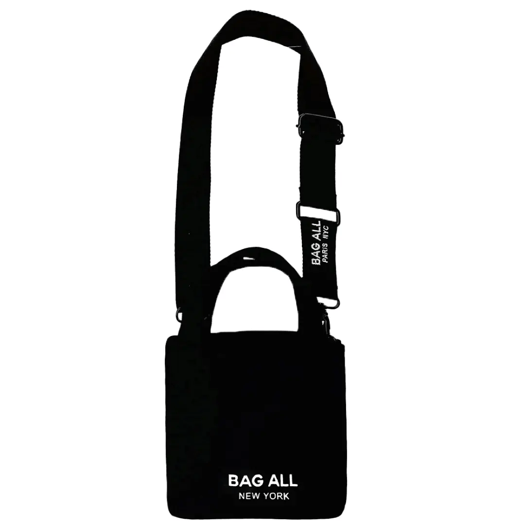 Mini Tote Bag with Adjustable Strap & Inner Pocket - Lightweight & Durable Black Crossbody Purse for Women - Perfect for Shopping, Travel & Everyday Use