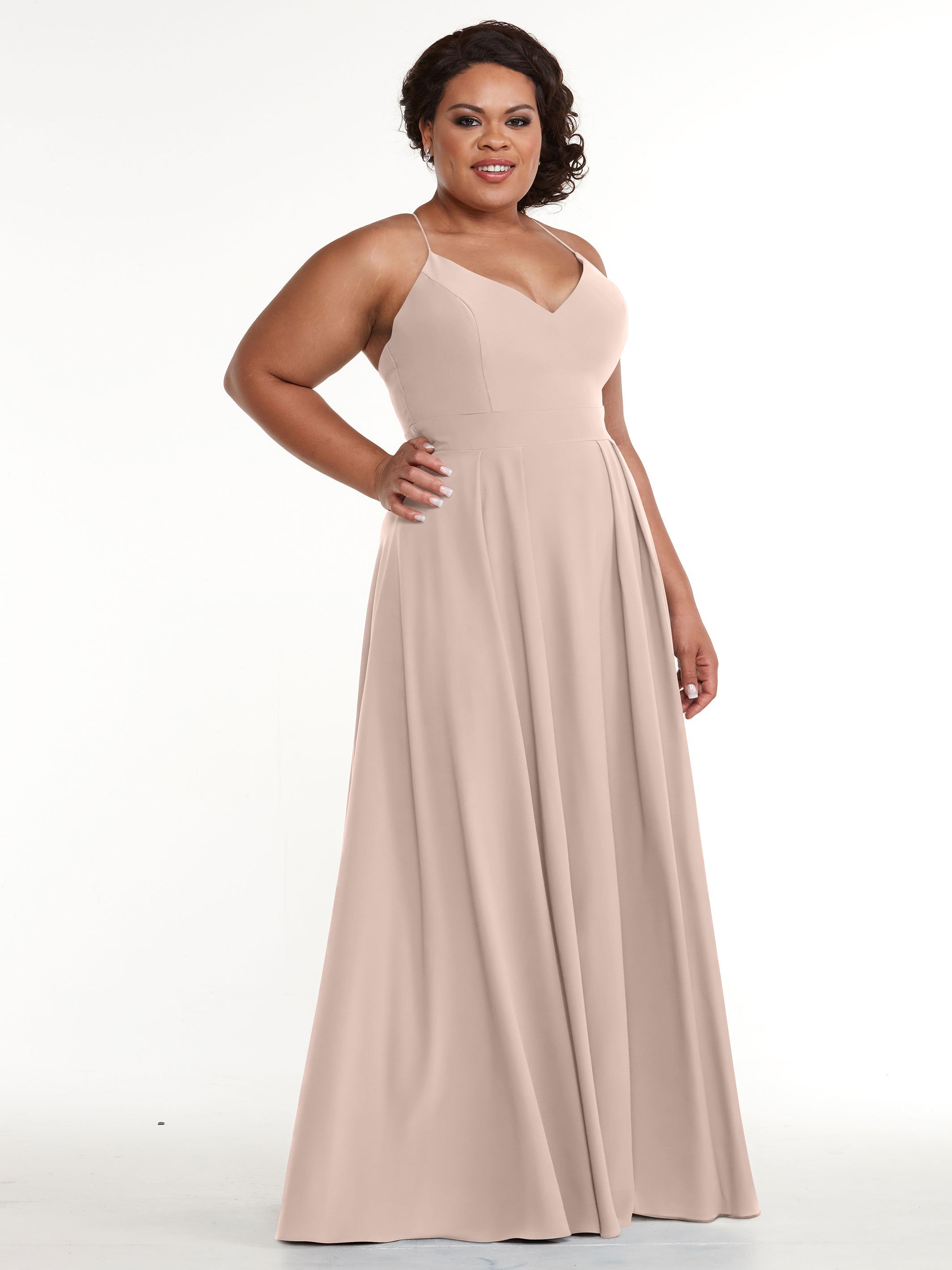 Elegant 83027 Simple Stretch Chiffon A-Line Bridesmaid Dress with Pleats - Perfect for Weddings, Formal Events & Special Occasions