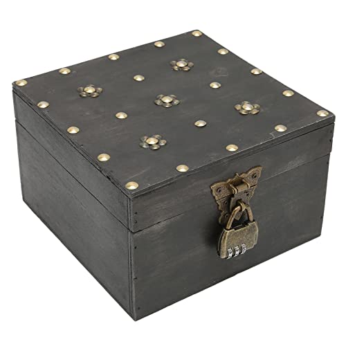 Vintage Wooden Jewelry Box with Lock - Elegant Jewelry Organizer for Necklace, Bracelet & Rings - Perfect for Travel, Gift & Home Decor Storage