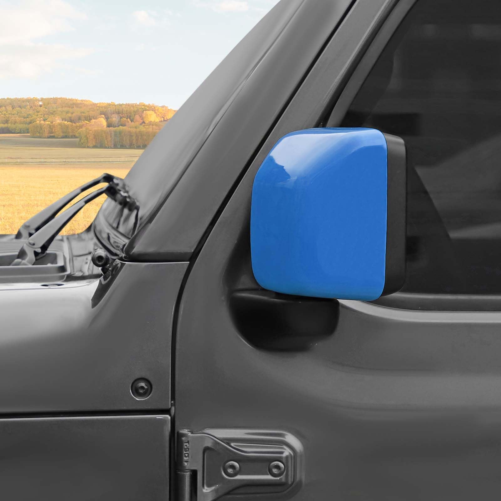 RT-TCZ Baby Blue Side Mirror Cover Trim for Jeep Wrangler JL JLU & Gladiator JT (2018-2024) - Exterior Accessories 2pcs - Enhance Style & Protection for Off-Road Adventures