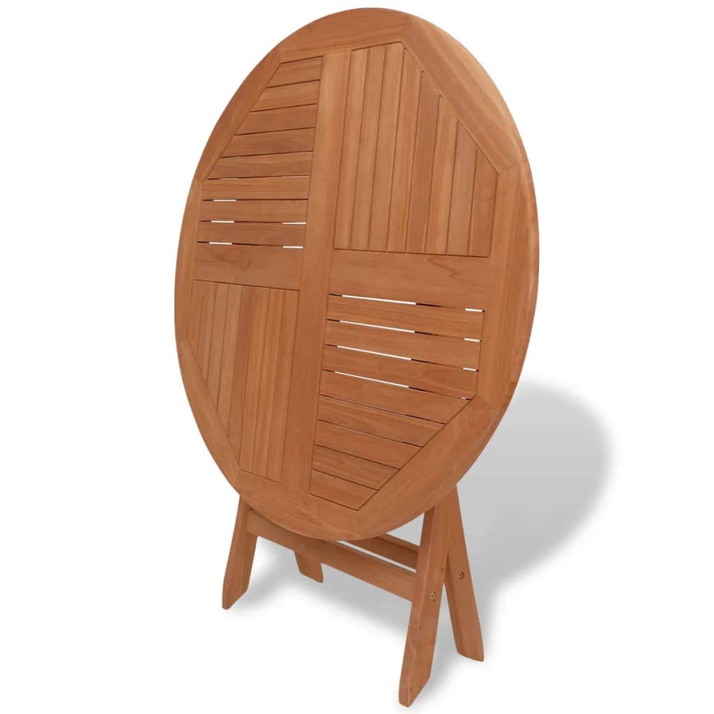 Solid Teak Wood Folding Patio Table - 33.5
