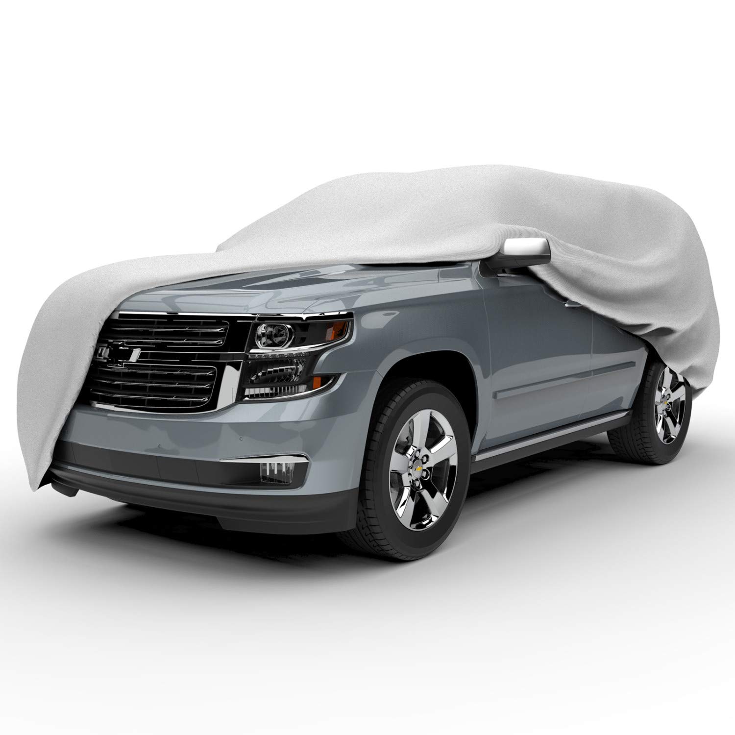 Budge Protector III SUV Cover - 3-Layer All-Weather Protection, Waterproof & Dustproof Car Cover for SUVs up to 186 Inches (Gray) - Perfect for Outdoor Parking, Winter Protection & Long-Term Vehicle Storage