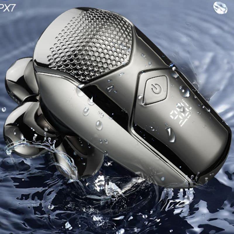 6-in-1 Rechargeable Electric Shaver for Bald Men - Head Shaver, Beard Trimmer & Grooming Kit with LCD Display | Perfect for Smooth Head Shaving, Facial Hair Trimming & Travel Grooming