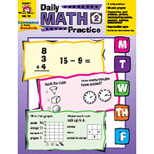 Evan-Moor Daily Math Practice Grade 2 (Set of 3) - 2nd Grade Math Workbook for Homeschool & Classroom Learning - Addition, Subtraction & Problem Solving Exercises