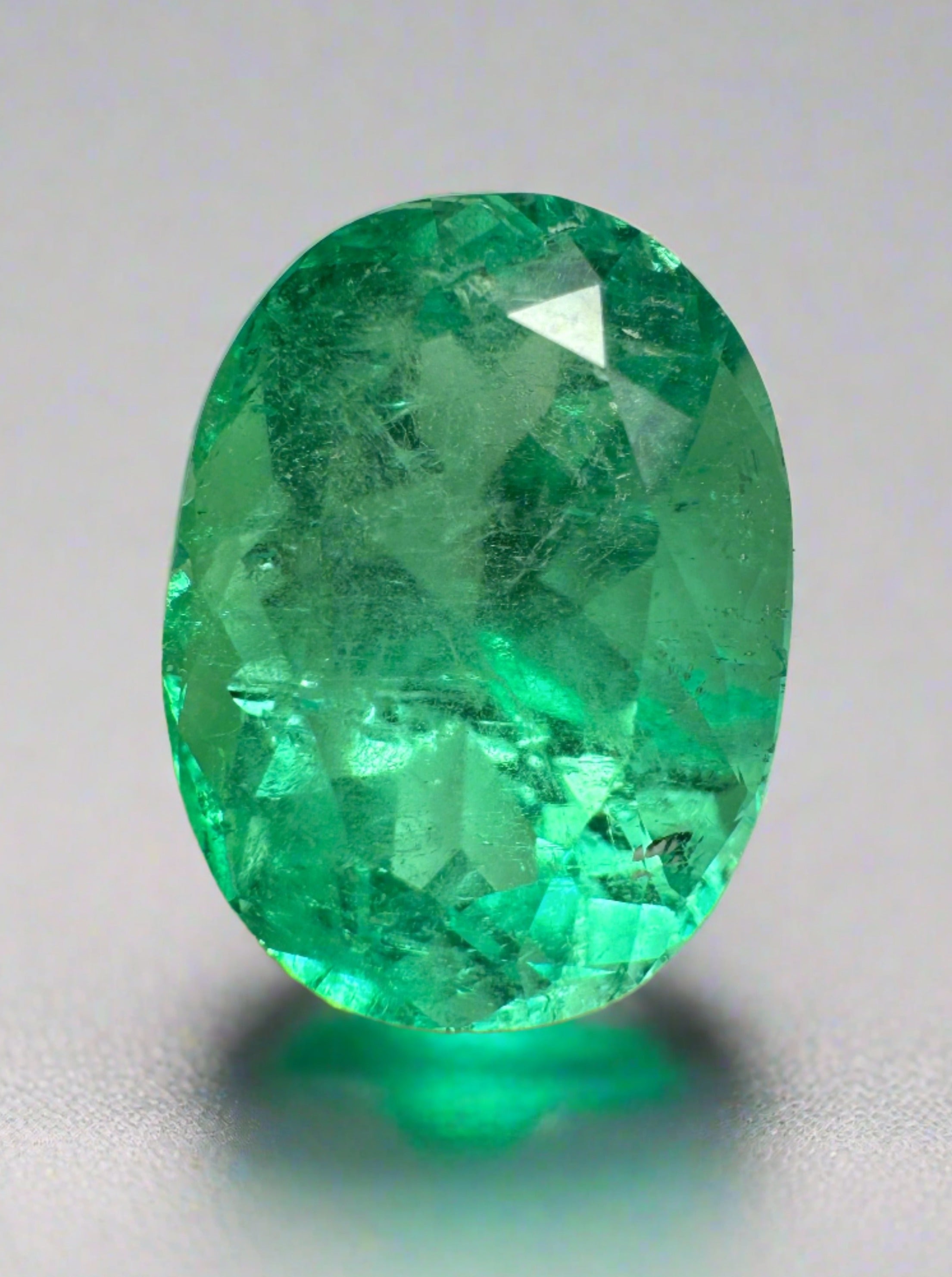 6.40 Carat Medium Green Natural Loose Colombian Emerald Oval Cut Gemstone for Jewelry Making - Engagement Rings, Necklaces & Earrings