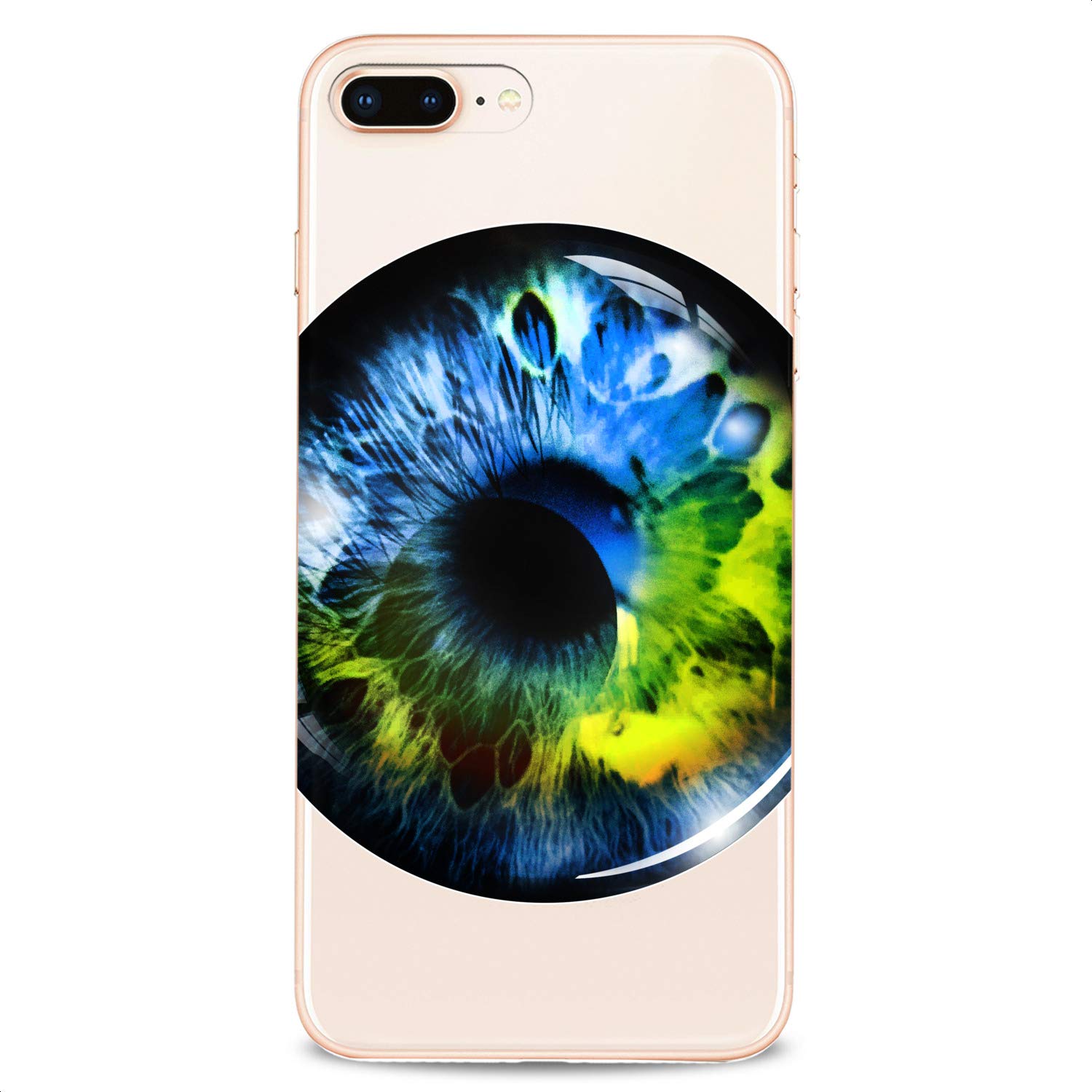 Premium TPU Phone Case for iPhone 16/15/14/13/12/11 Pro Max/Plus/Mini/XS/XR/X/8+/7/6/5/SE - Slim Flexible Silicone Cover with Cute Blue Rainbow Eye Design (Stylish for Men & Women) - Perfect for Daily Protection & Fashion Statement