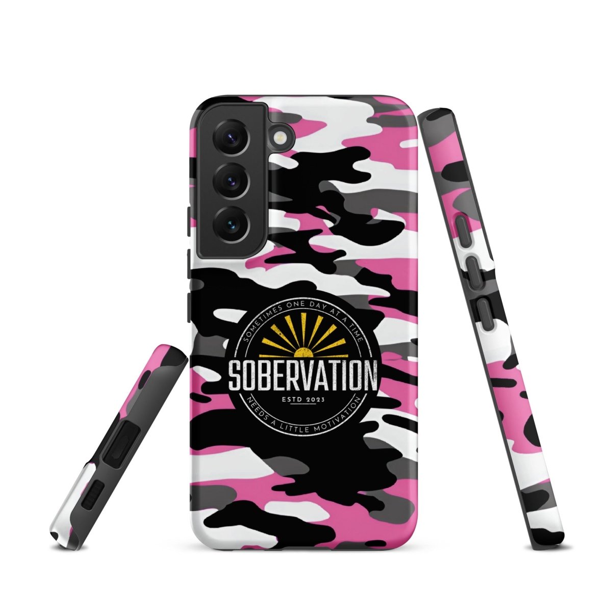 Sobervation Pink Camo iPhone Case - Durable Protective Cover for iPhone [6/7/8/X/11/12/13/14/15] - Motivational Sobriety Support - Perfect for Recovery Meetings & Daily Inspiration