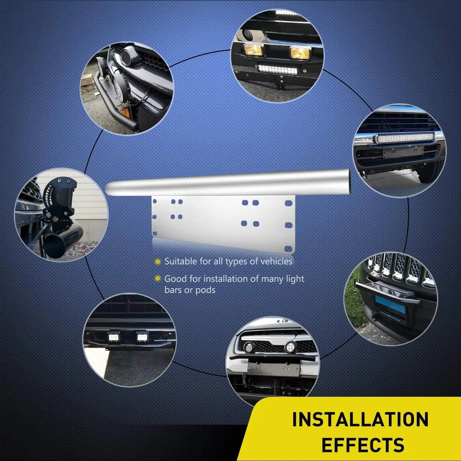 Universal Front Bumper License Plate Mount Bracket Holder - Compatible with Most Vehicles - Durable ABS Plastic - Easy Installation - Perfect for Car, Truck, SUV & Off-Road Vehicles