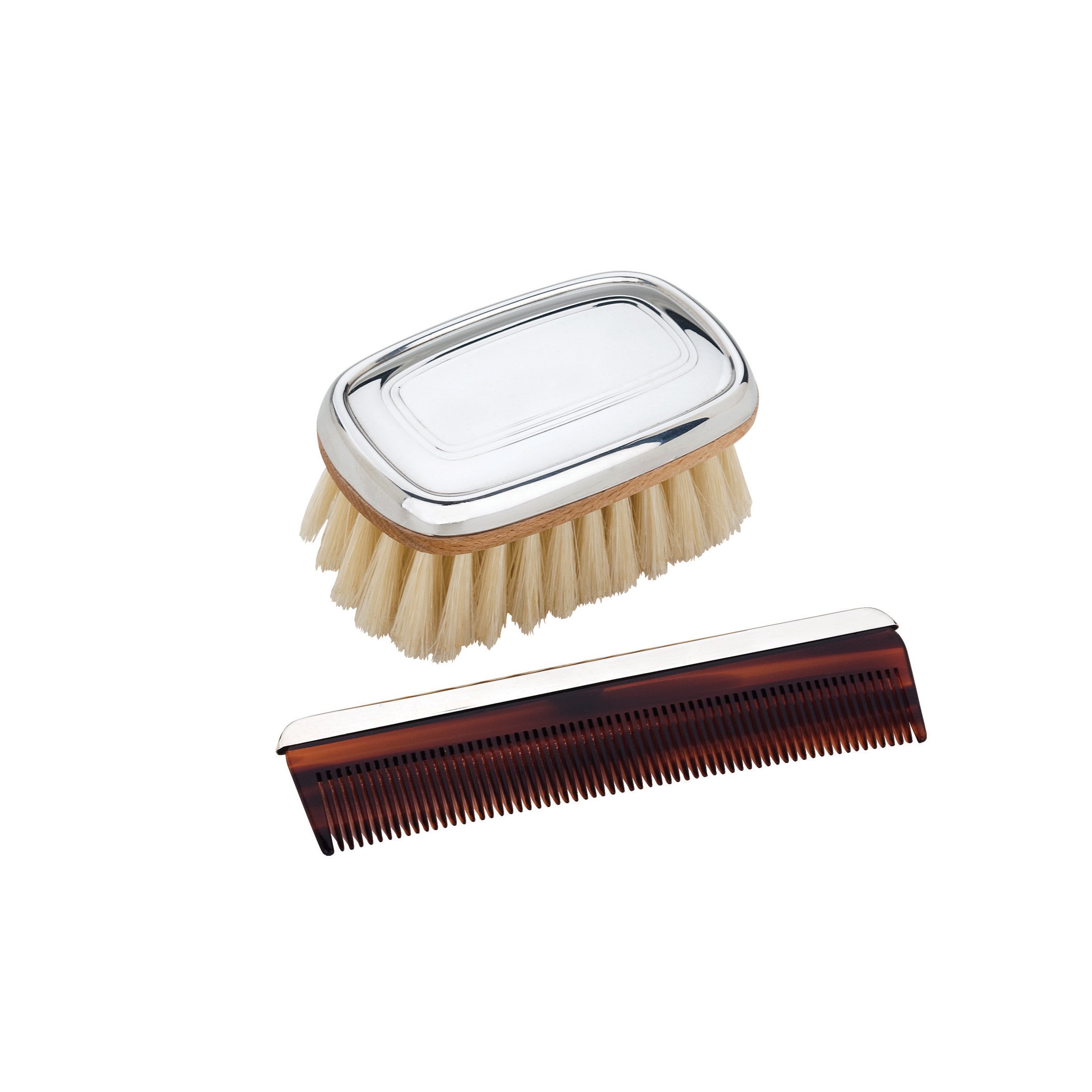 Reed & Barton Pewter Brush and Comb Set for Boys - Premium Kent Style Grooming Kit for Kids | Perfect for Travel, Birthday Gifts & Daily Hair Care