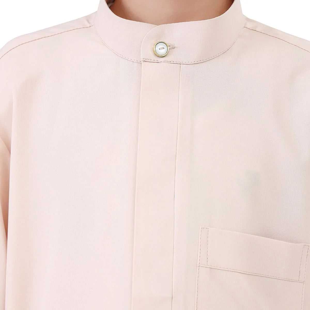 Middle East Arab Boy Thobe Thawb with Pocket #B24886 - Traditional Islamic Robe for Kids, Eid & Special Occasions