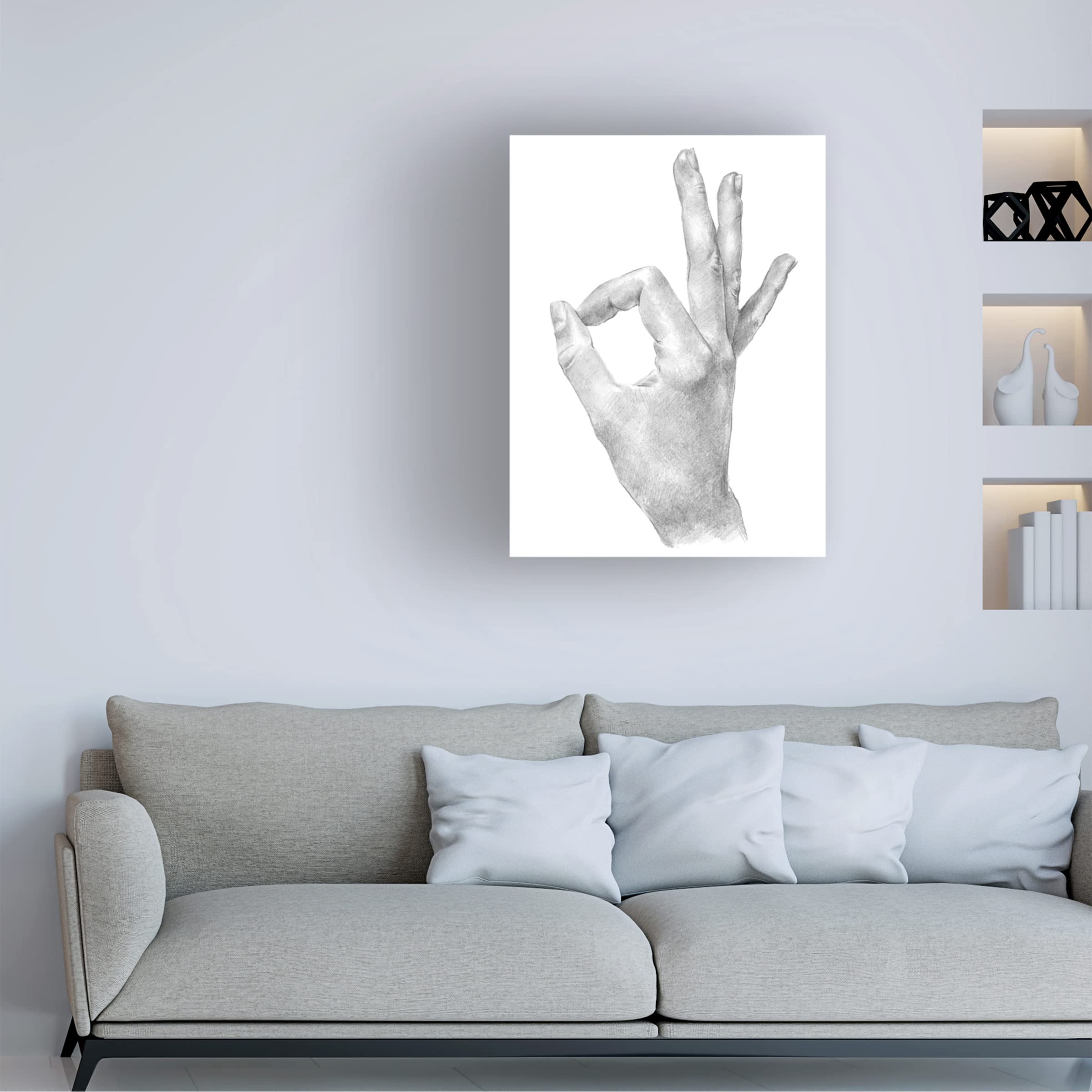 Jennifer Paxton Parker 'Hand Signs III' Canvas Wall Art - Modern Abstract Painting for Living Room, Bedroom & Office Decor