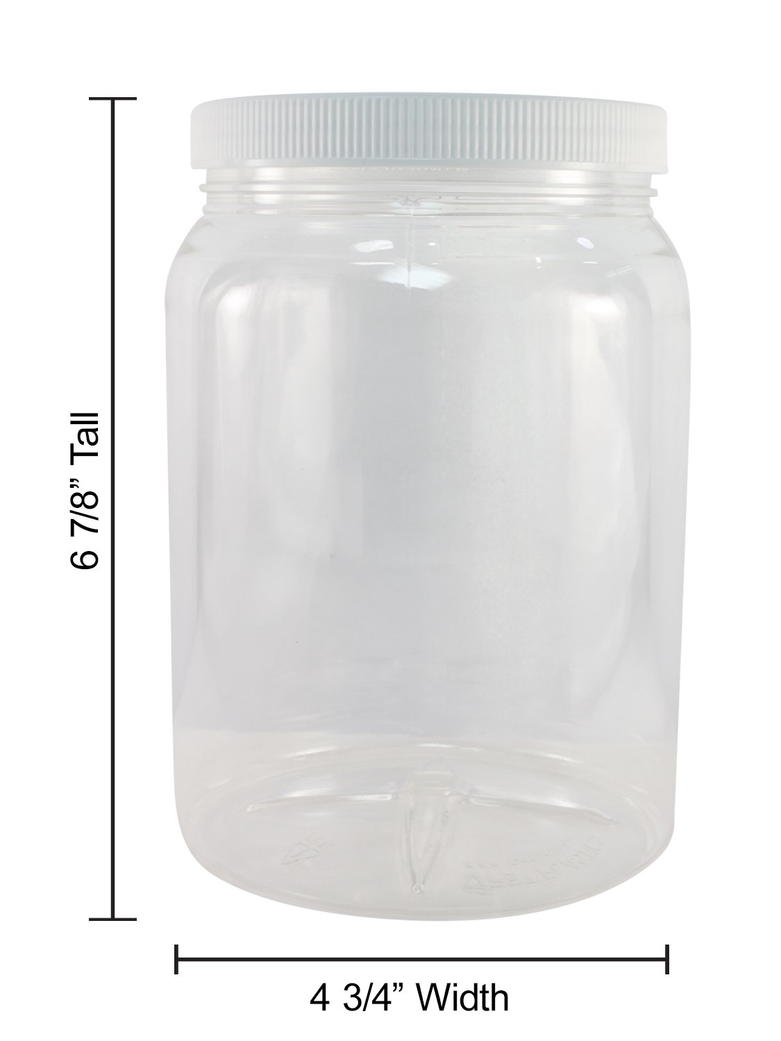 Premium 64 oz Clear PET Plastic Jars with Screw-On Lids - Set of 48 Wide Mouth Containers for Food Storage, Spices, Crafts & Bulk Organizing - BPA-Free, Airtight Kitchen & Pantry Organization Solution