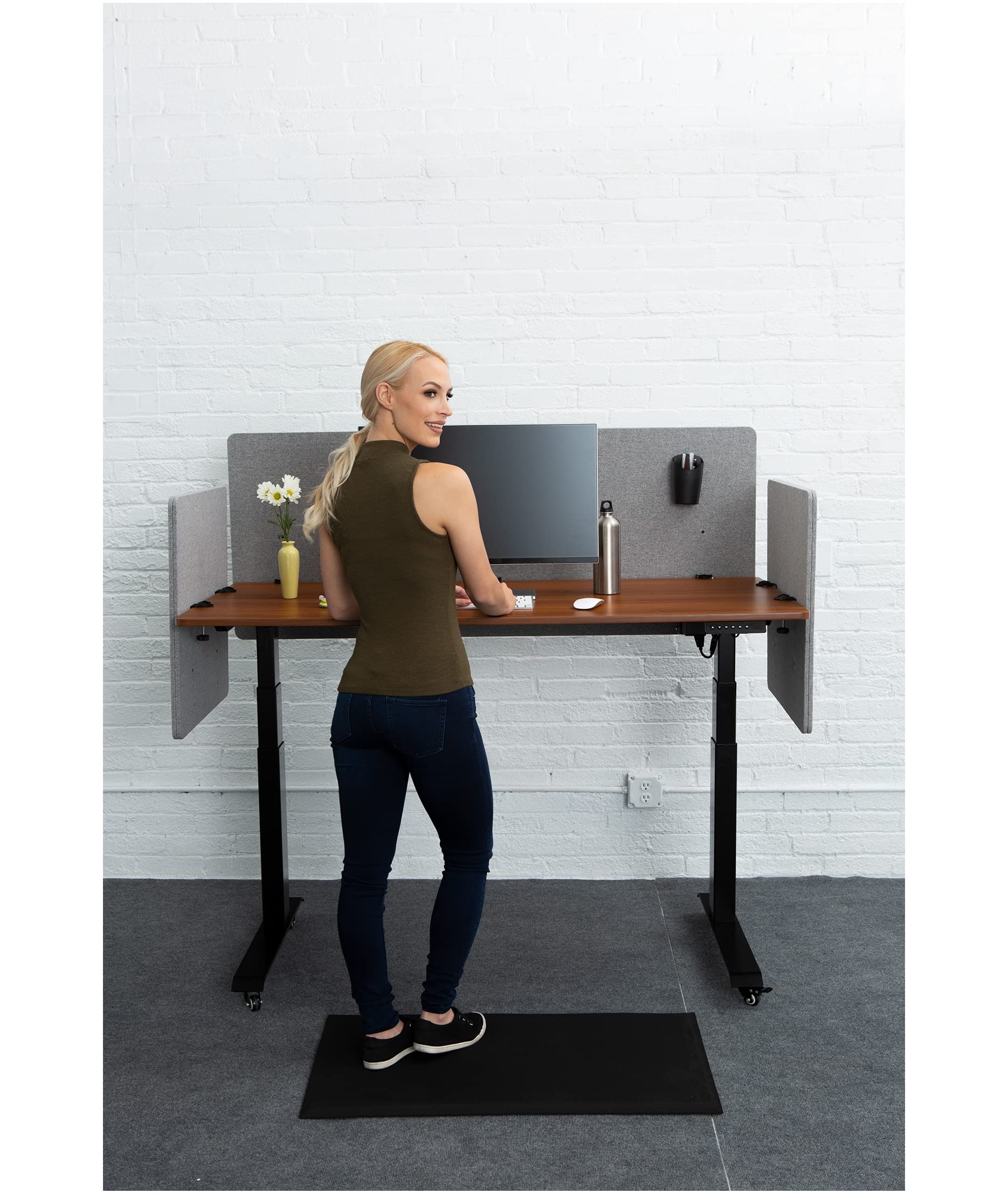 Refocus Clamp-On Acoustic Desk Divider Privacy Panel - 47.25