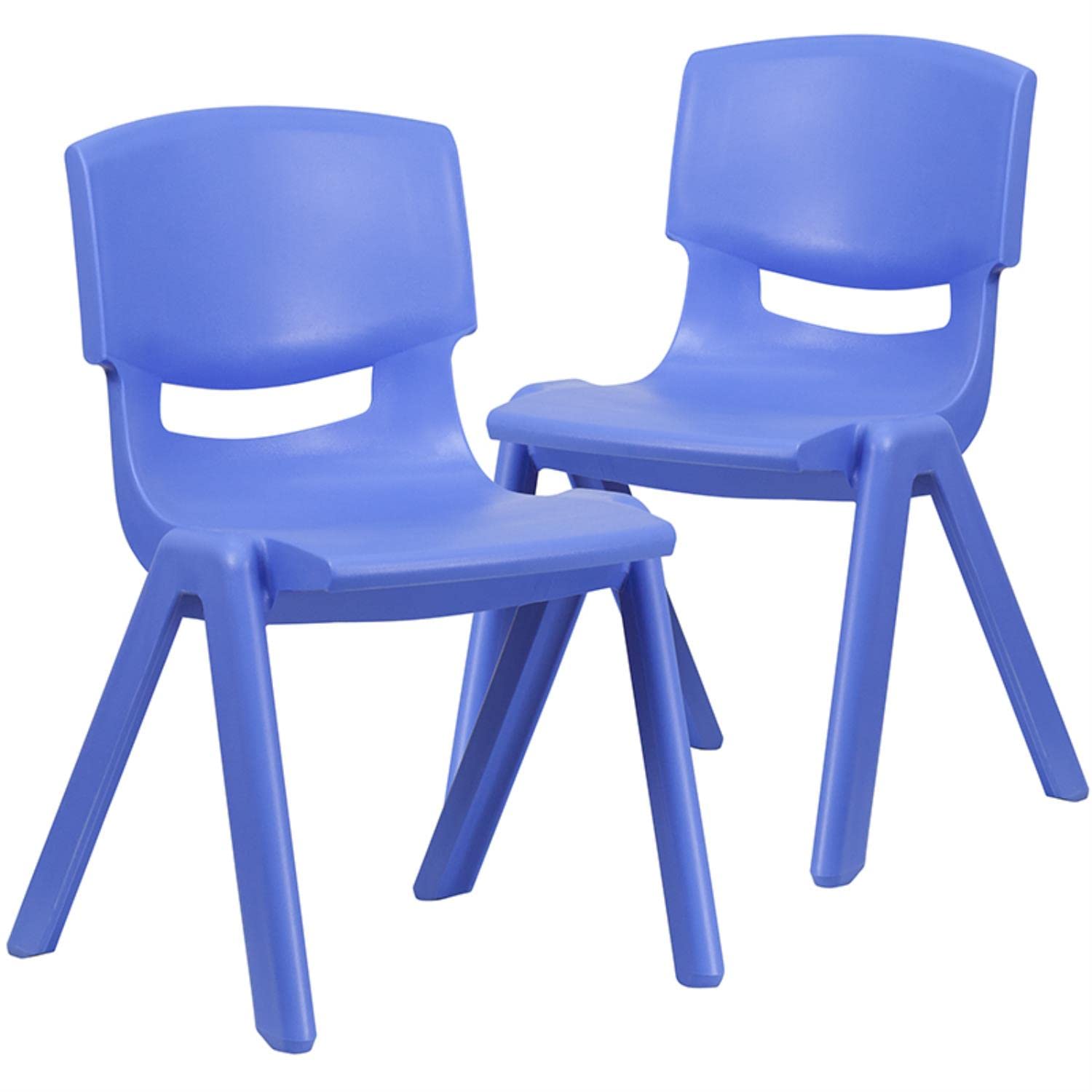 Flash Furniture Whitney 2-Pack Blue Plastic Stackable School Chairs - 15.5