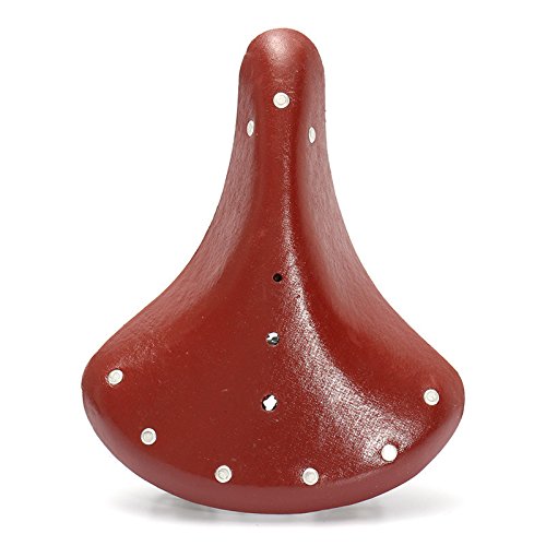 Premium Men's Retro Bike Saddle - Genuine Patent Leather Comfort Seat for Mountain & Road Bicycles | Ideal for Commuting, Leisure Rides & Long-Distance Cycling