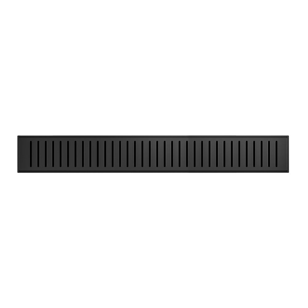 Voltaire 24 Inch Stainless Steel Linear Shower Drain - Matte Black Finish for Modern Bathroom Design | Waterproof & Durable Shower Floor Drain for Wet Room & Walk-In Showers