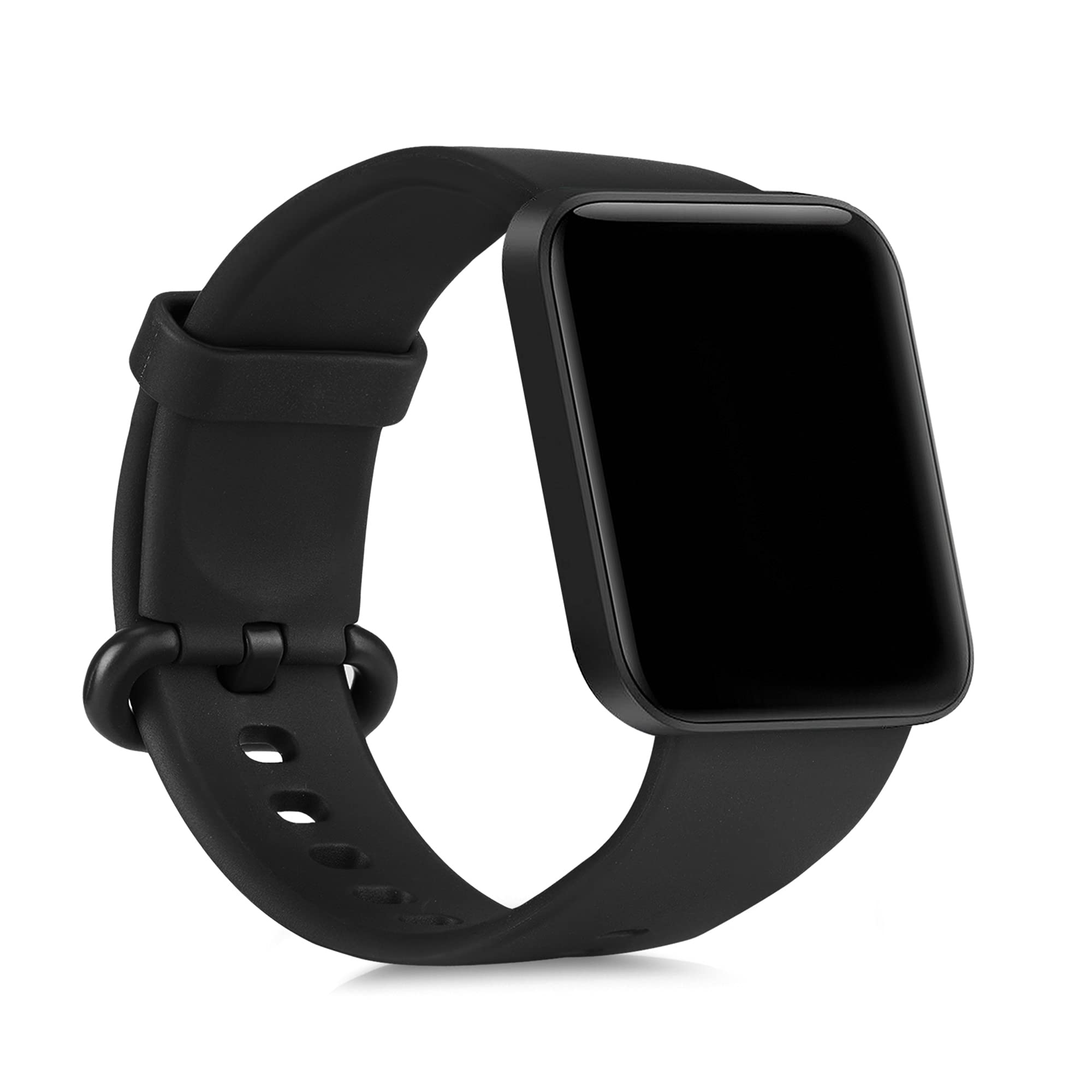kwmobile 2-Pack Silicone Replacement Watch Straps Compatible with Xiaomi Mi Watch Lite & Redmi Watch - Soft Durable Adjustable Bands in Black & Dark Blue - Perfect for Sports, Workouts & Everyday Wear