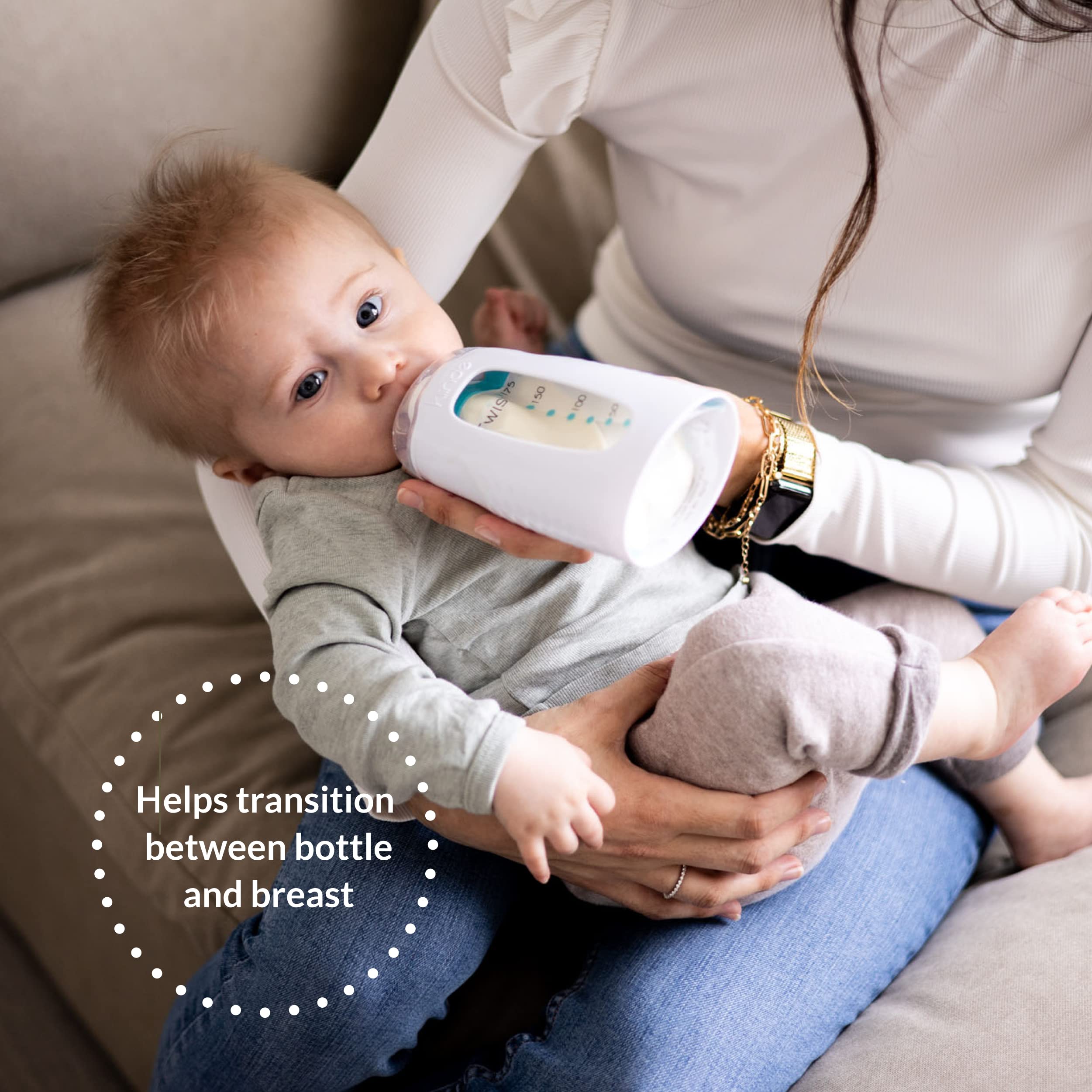 Kiinde Twist Active Latch Slow Flow Baby Bottle Nipples - 2 Pack for Breast Milk & Formula Feeding - Perfect for Newborns & Infants at Home or On-the-Go