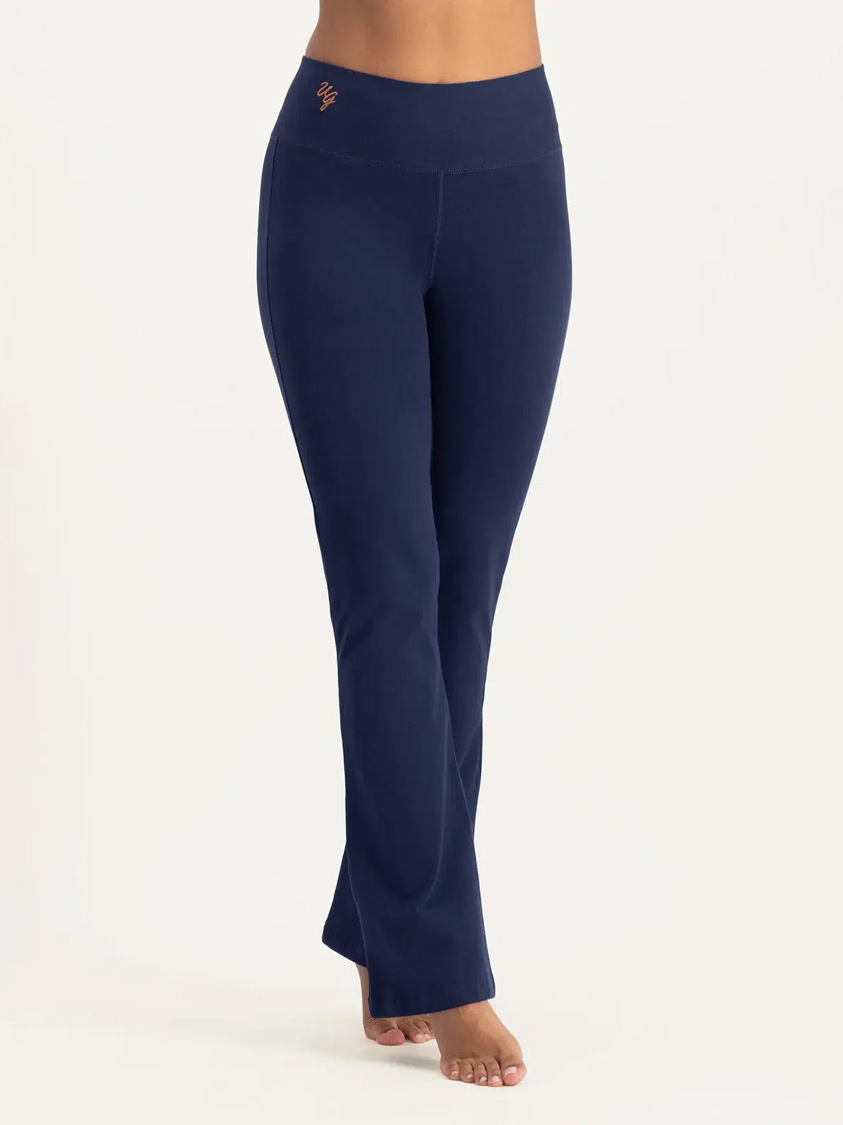 Urban Goddess Anandafied Flared Yoga Pants for Women - High Waisted Stretchy Workout Leggings in Midnight Black | Perfect for Yoga, Gym & Lounge Wear