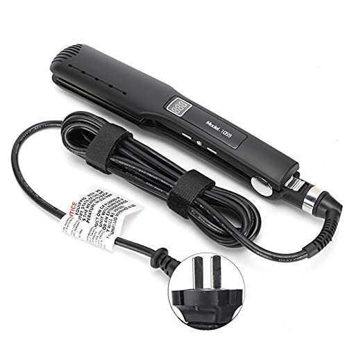 Professional Anti Static Ceramic Hair Straightener Flat Iron with LCD Display - Electric Hair Styling Tool for Straightening & Curling - Perfect for Home, Salon & Travel Use (US-Black)