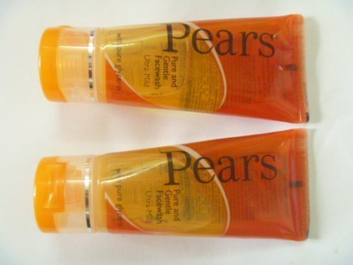 2 Pack Pears Pure & Gentle Soap-Free Face Wash with Glycerin & Milk Proteins - 60g Each - for Sensitive Skin & Daily Cleansing - Perfect for Morning & Night Skincare Routine