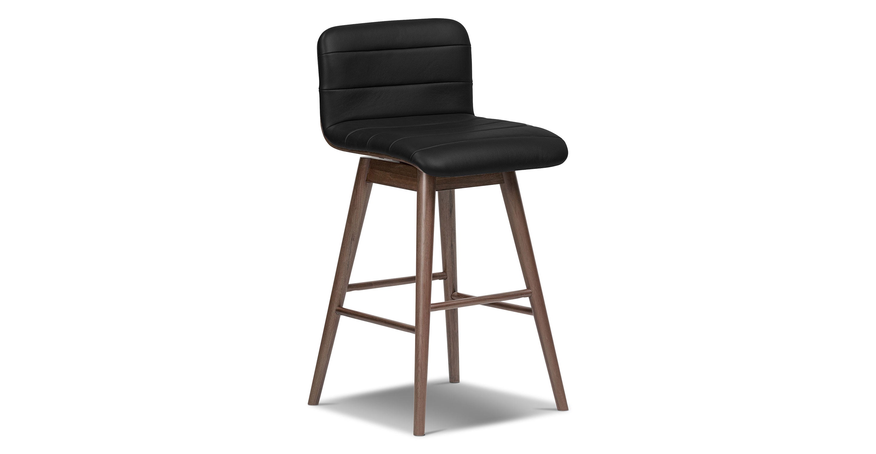 Bassano Genuine Leather Swivel Bar Stool - Adjustable Height Counter Stool for Kitchen Island, Dining Room & Home Bar - Modern & Comfortable Seating