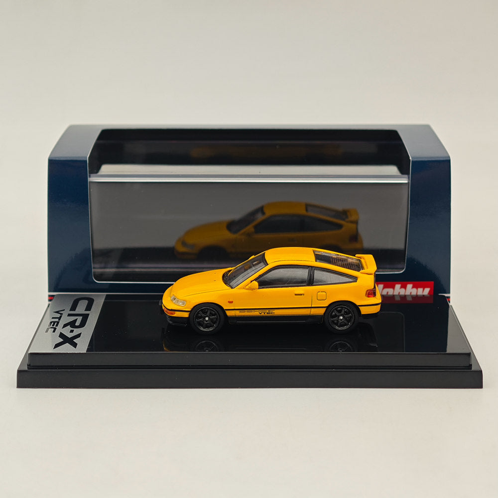 1/64 Scale Hobby Japan Honda CR-X SiR (EF8) JDM Style Yellow Diecast Model Car HJ643005Y - Perfect for Collectors, Display, and Racing Enthusiasts