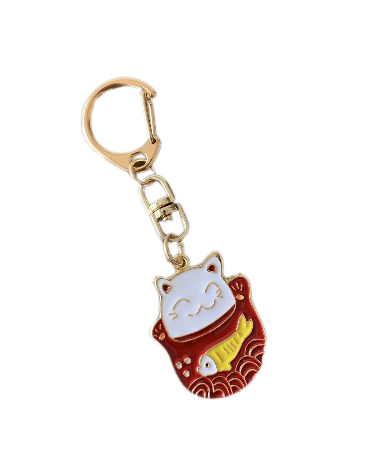 Cute Pet Keychain - Fashionable Dog & Cat Pendant Key Ring with ID Tag - Metal Pet Keychain for Dogs & Cats - Perfect Holiday & Birthday Gift for Pet Lovers (Lucky Cat Design) - Great for Keychains, Backpacks, Pet Collars & Gift Giving