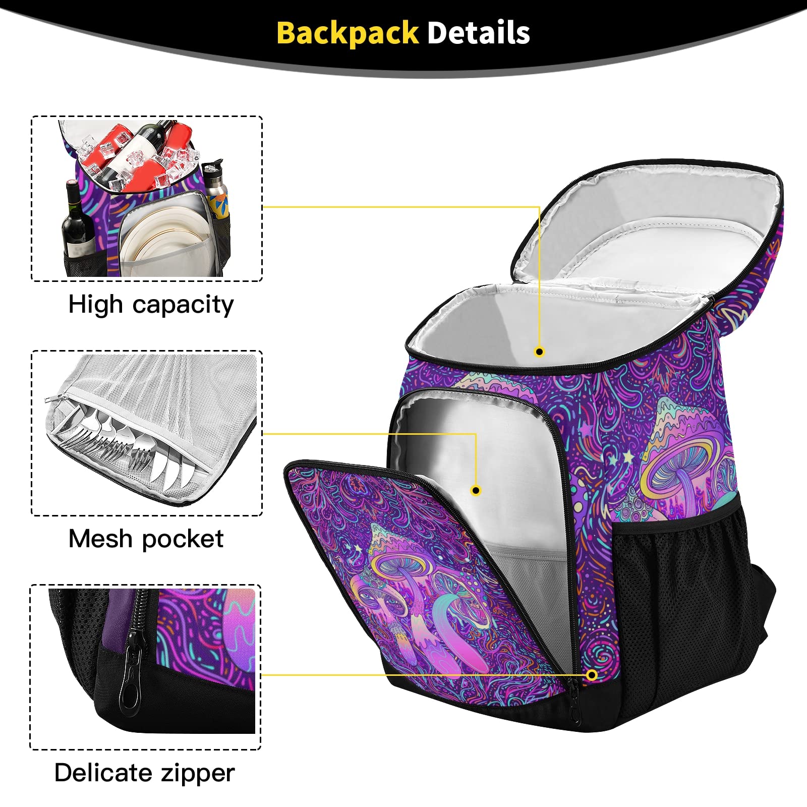 **Pineapple Insulated Cooler Backpack - Leak Proof, Waterproof & Lightweight for 30 Cans - Perfect for Beach, Picnic, Hiking, Camping & Outdoor Activities (Men & Women)**