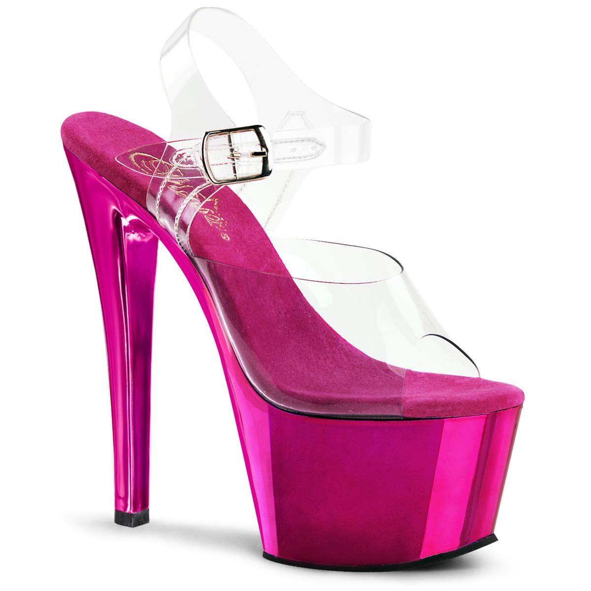 Pleaser SKY-308 Clear/Black Platform Heels for Women - Sexy High Heel Shoes for Nightclubs, Parties & Cosplay