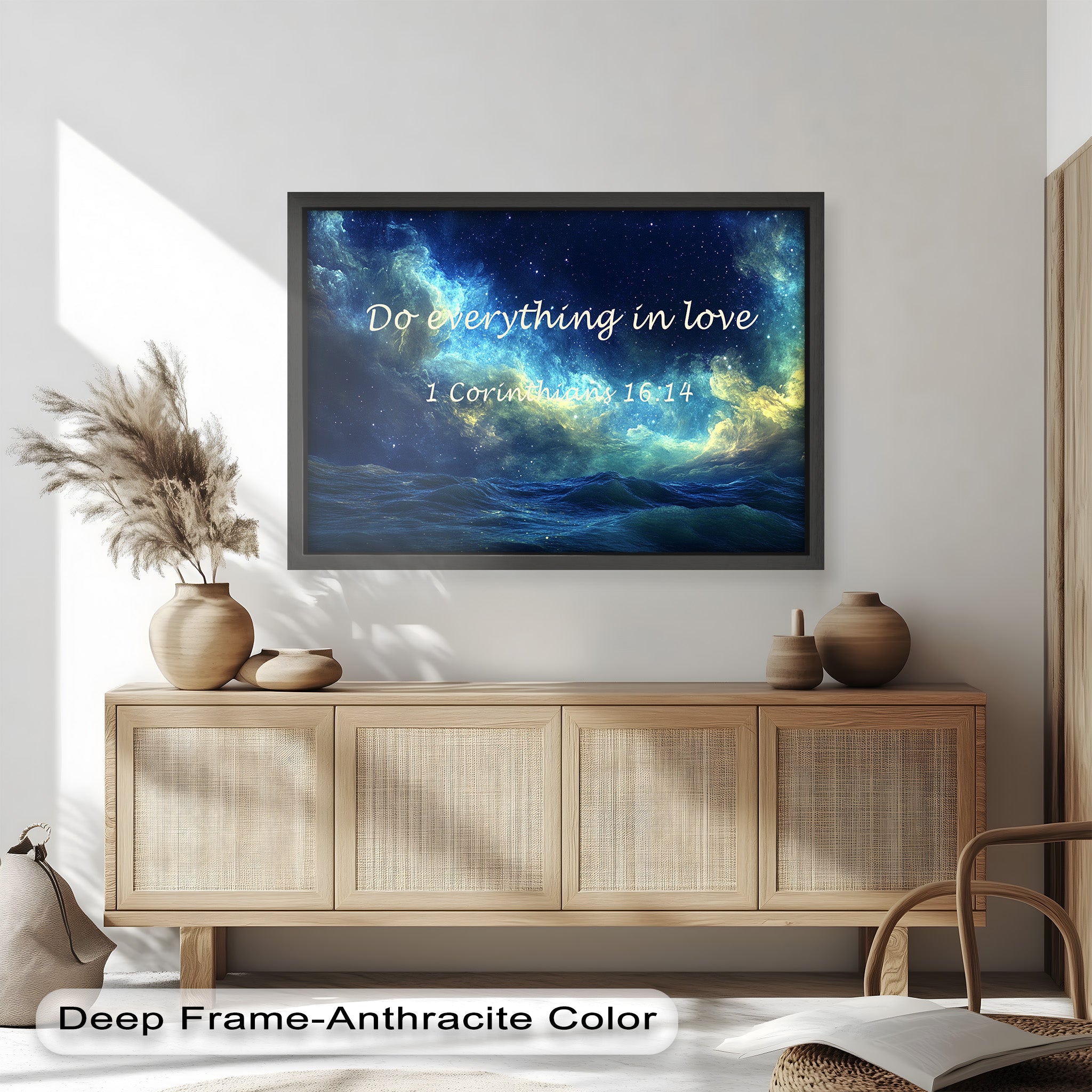 1 Corinthians 16:14 Bible Verse Canvas Print - Christian Wall Art with Love and Faith Scripture - Perfect for Home Decor, Church Gifts & Spiritual Inspiration