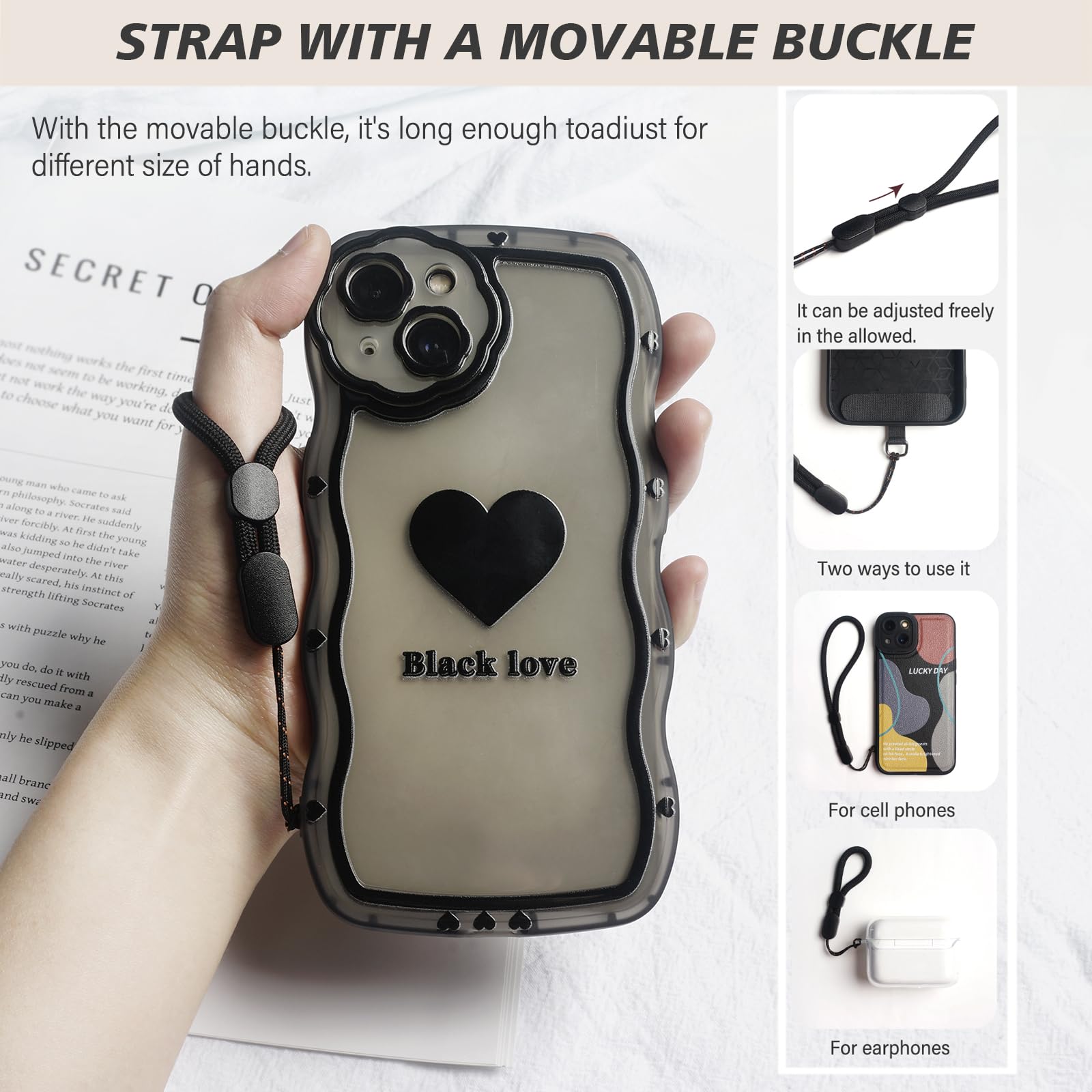 Universal Crossbody Phone Lanyard Strap - Adjustable Anti-Theft Phone Holder Compatible with Most Smartphones (Black) | Perfect for Travel, Shopping, Concerts & Outdoor Activities