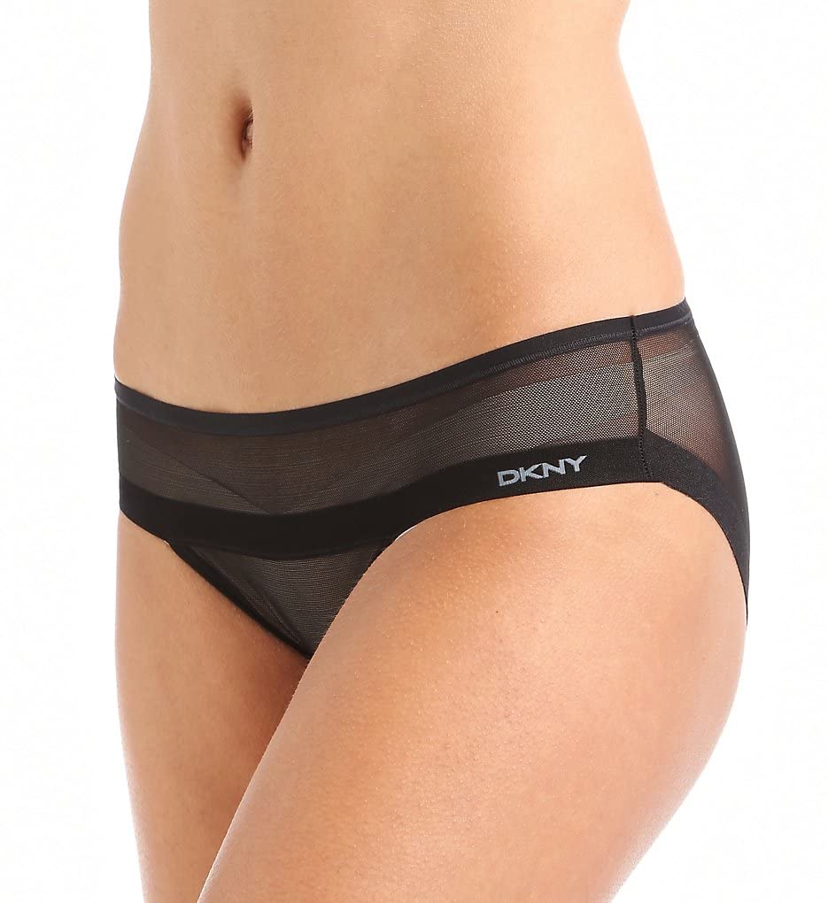 DKNY Women's Comfortable Mesh Litewear Hipster Underwear - Breathable & Soft Cotton Panties for Everyday Wear, Yoga & Lounge