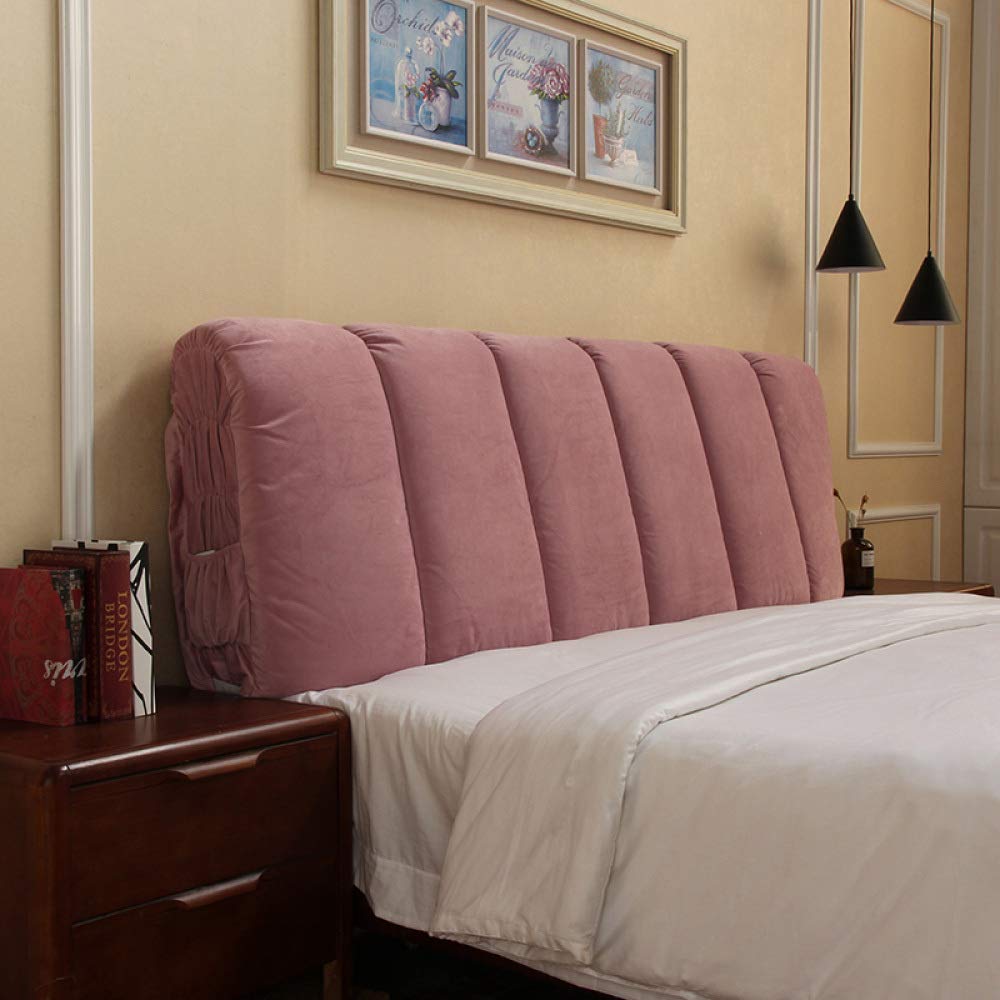 Modern Minimalist Fabric Headboard Pillow - Pink Double Bed Backrest Cushion (80.7