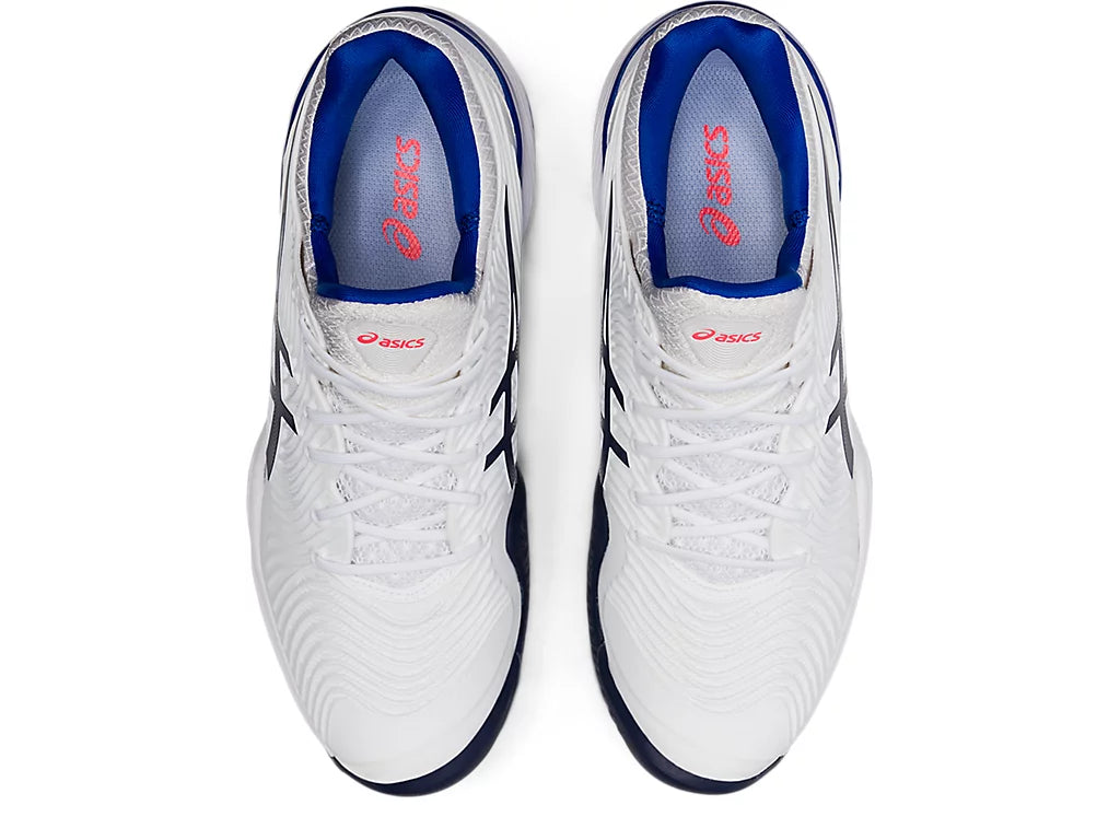 ASICS Women's Court FF 2 Tennis Shoes - White/Lapis Lazuli - Lightweight Performance Sneakers for Women's Tennis & Court Sports