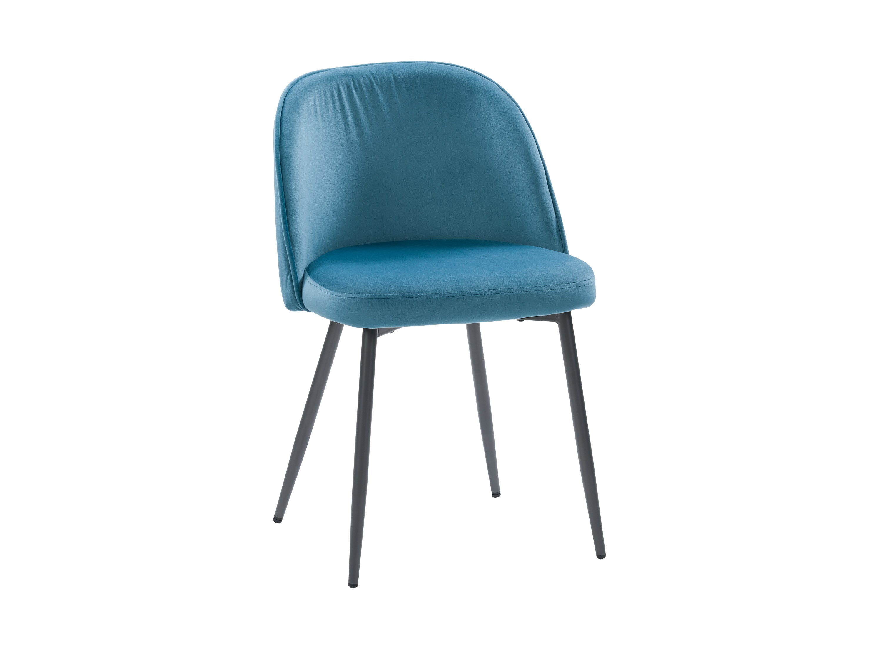 Blue Velvet Side Chair - Modern Accent Chair for Living Room, Bedroom & Office - Soft Upholstered Dining Chair with Wooden Legs - Perfect for Home Decor, Reading & Relaxing