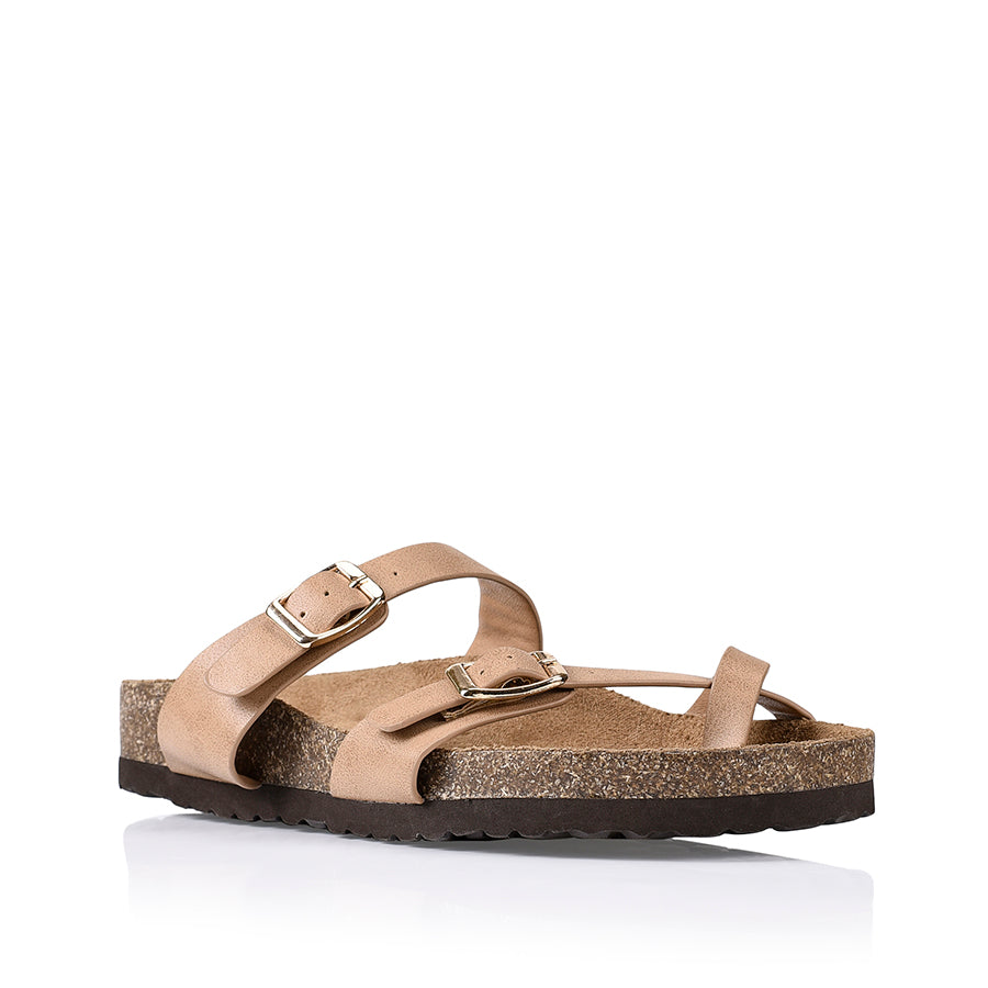 Xavi Comfortable Footbed Thong Sandals - Soft Biscuit Color for Women | Perfect for Beach, Pool, and Casual Summer Wear