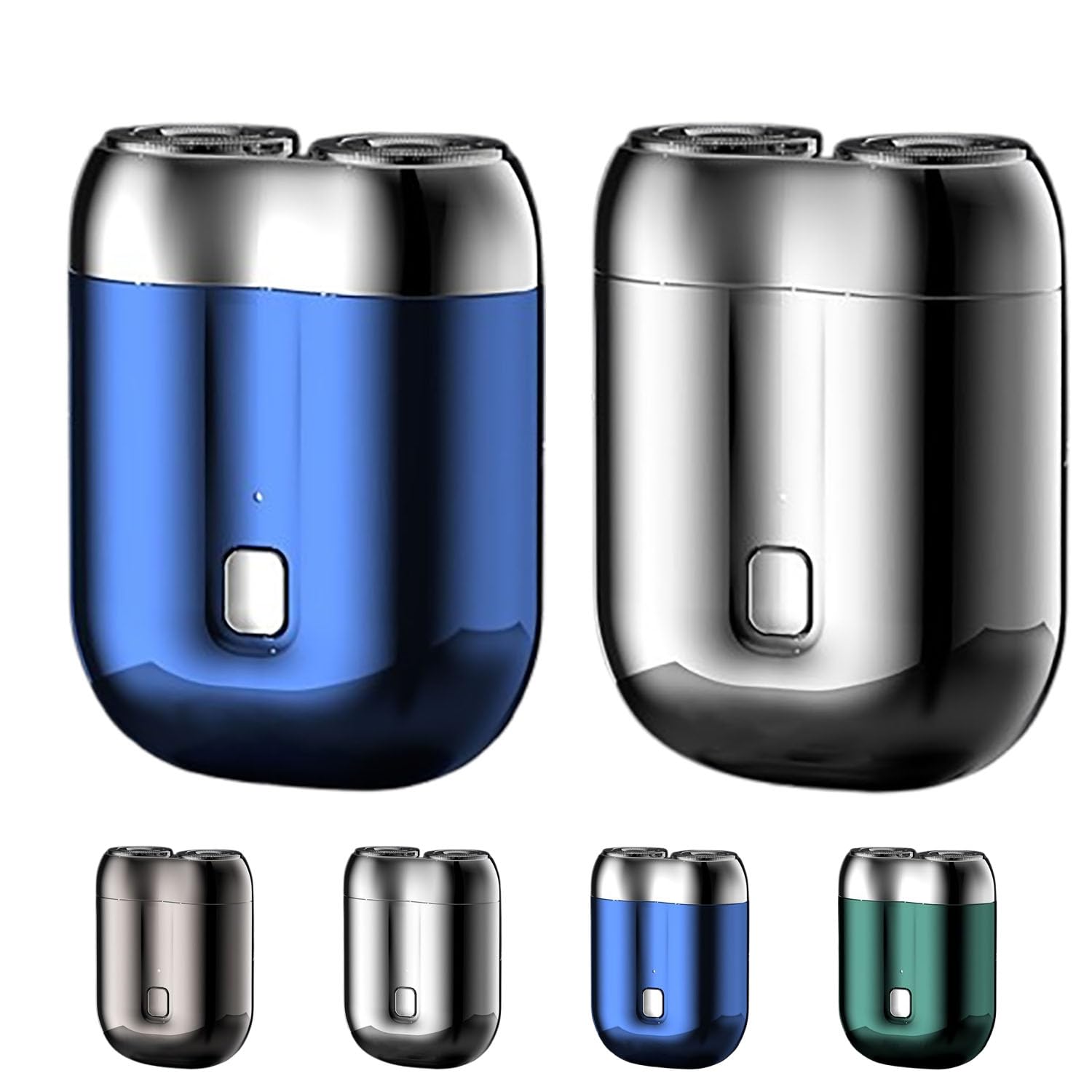 Voalsz Electric Razor for Men - Mini Dual Head Shaver with Blue & Silver Design - Portable Travel & Home Use - Perfect for Quick Grooming & Daily Shaving - Ideal for Business Trips, Gym Bags & Home Bathroom - Great for Busy Professionals, Travelers & Home Use - Best for On-the-Go Grooming, Business Meetings & Travel Essentials