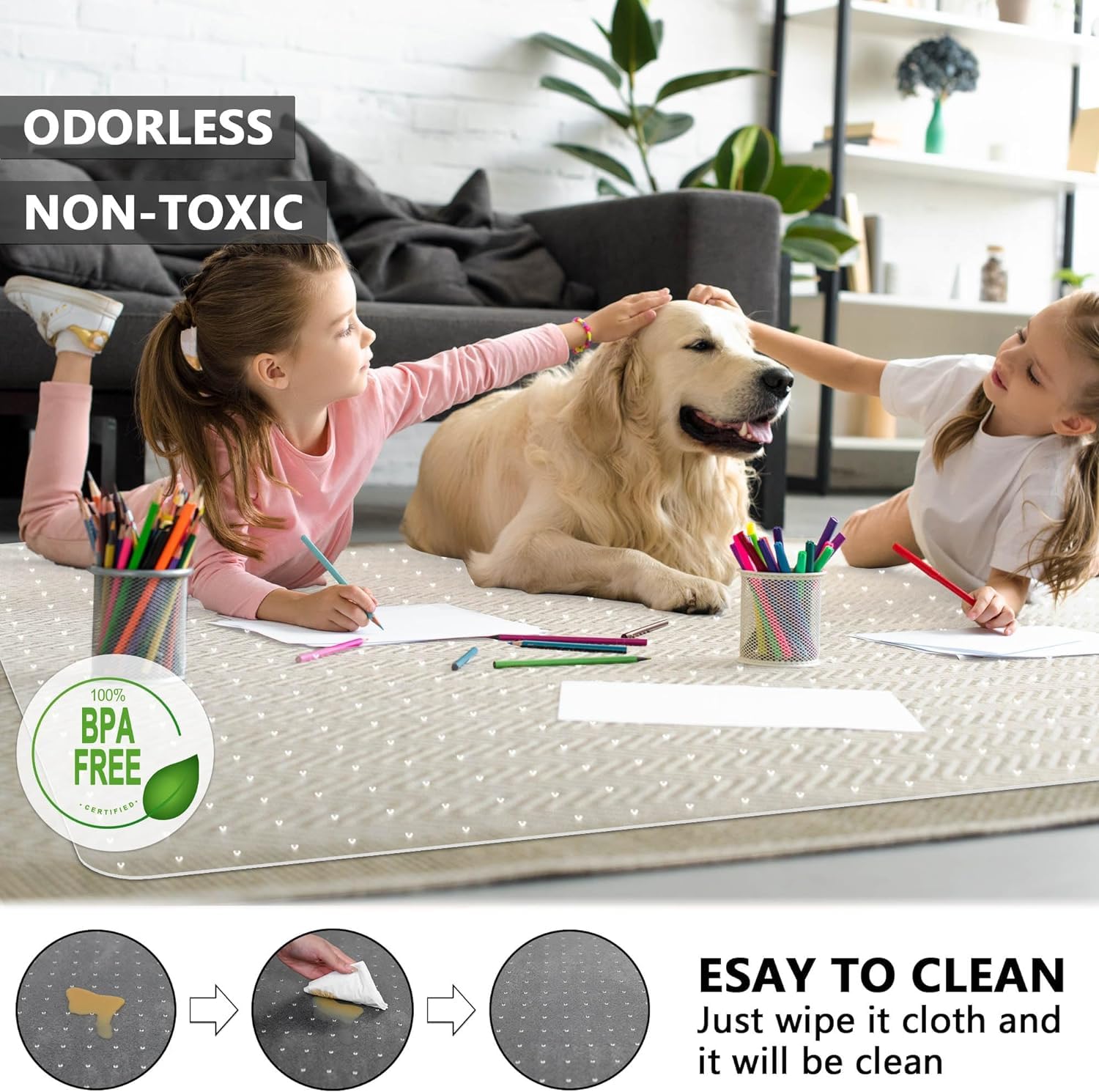 Large Office Chair Mat for Low Pile Carpet - 35
