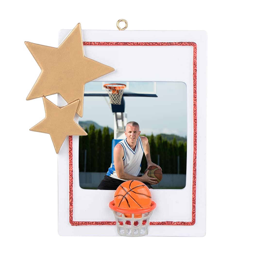 Personalized Basketball Photo Frame Ornament - Custom Christmas Keepsake for Basketball Players, Sports Fans & Kids - Perfect for Holiday Decor, Gifts & Memorial Tributes