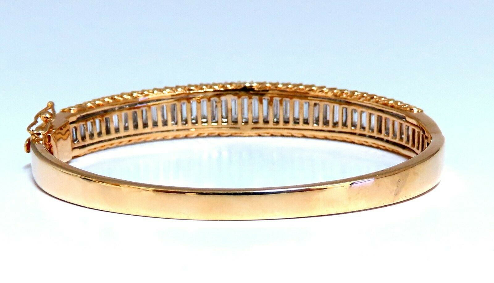 4.23ct Baguette & Round Diamond Three-Row Tennis Bracelet in 14K Gold - Elegant Jewelry for Weddings, Parties & Special Occasions