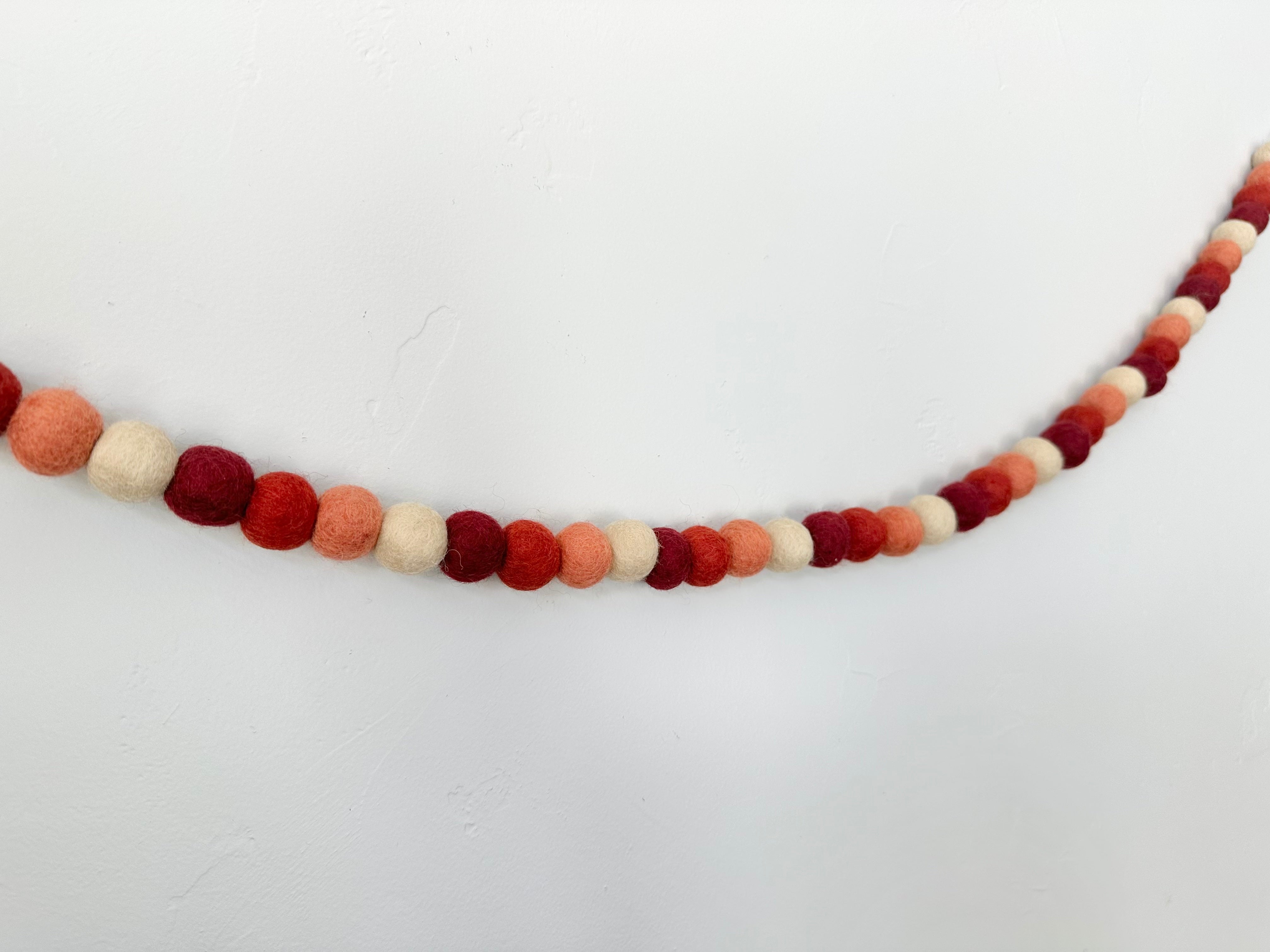 Vibrant Ombre Felt Ball Garland - Handmade Decoration for Nursery, Wedding, Party & Home Decor | Perfect for Baby Showers, Christmas Tree, and Wall Hangings