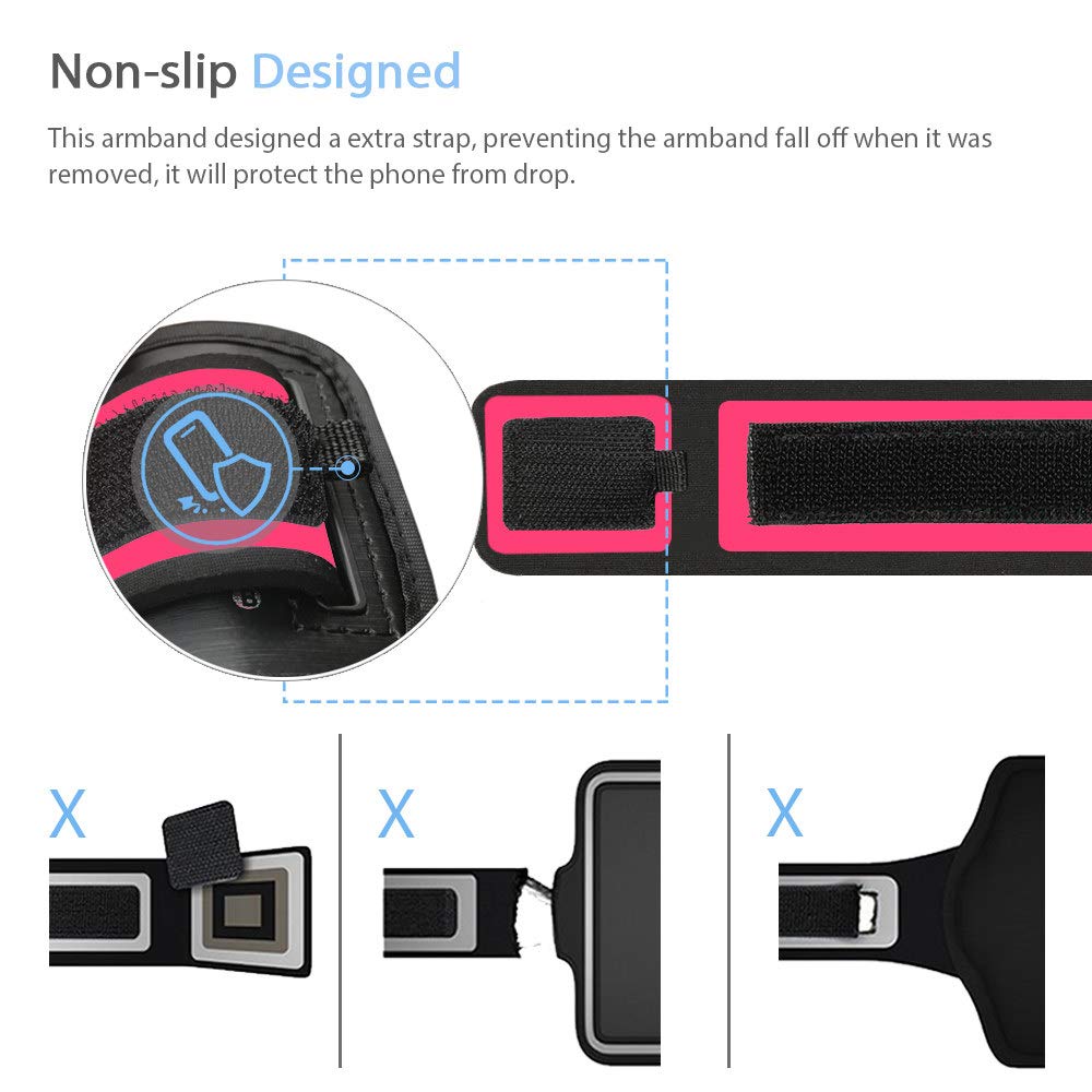 JEMACHE Galaxy S25+ S24+ Armband - Adjustable Running Workout Armband for Samsung Galaxy S25/S24/S23/S22/S21 Plus - Sweatproof & Secure Fit for Gym, Jogging, Hiking & Outdoor Activities (Rosy Pink)