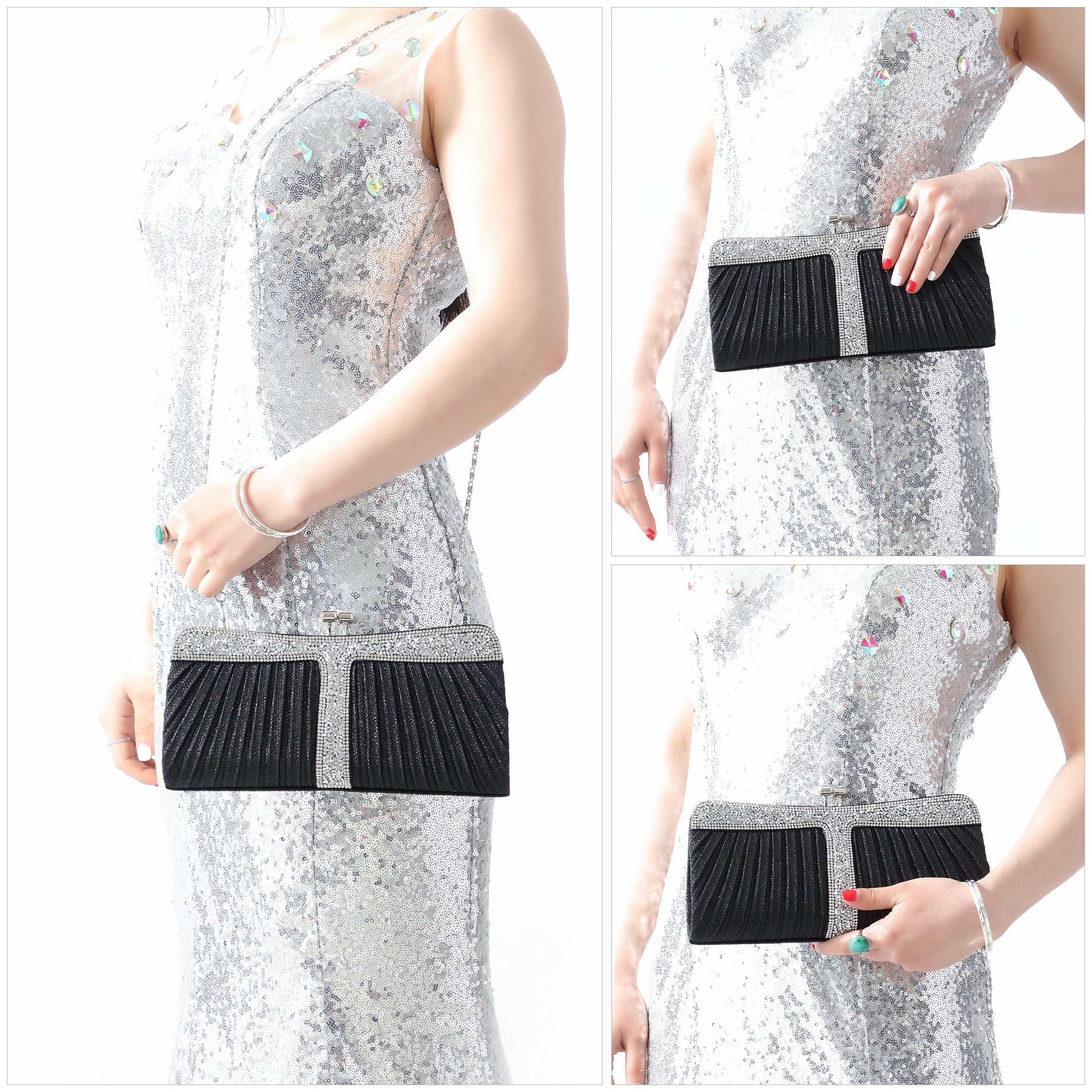 Sparkling Rhinestone Clutch Purse for Women - Elegant Evening Bag for Wedding, Prom, Party & Formal Events - Perfect Gift for Bridesmaids & Special Occasions
