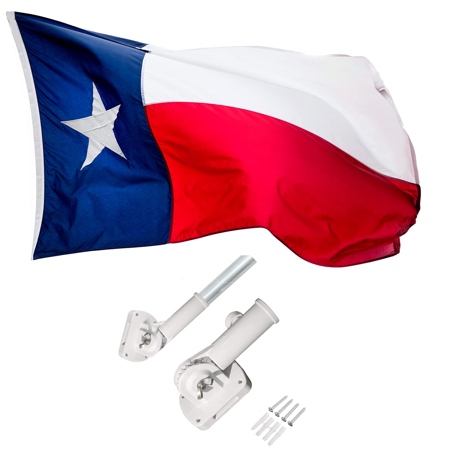 Rushmore Rose Texas Flag 4x6 ft - Authentic USA-Made with American Flag Pole Holder - Perfect for Home, Office & Outdoor Decor