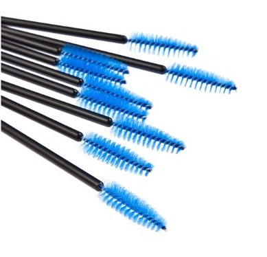 JOVANA 50 Pcs Disposable Black Mascara Wands - Eyelash Applicator Brushes for Professional Makeup Artists & DIY Beauty (Blue) | Perfect for Salon, Lash Extensions & Home Use