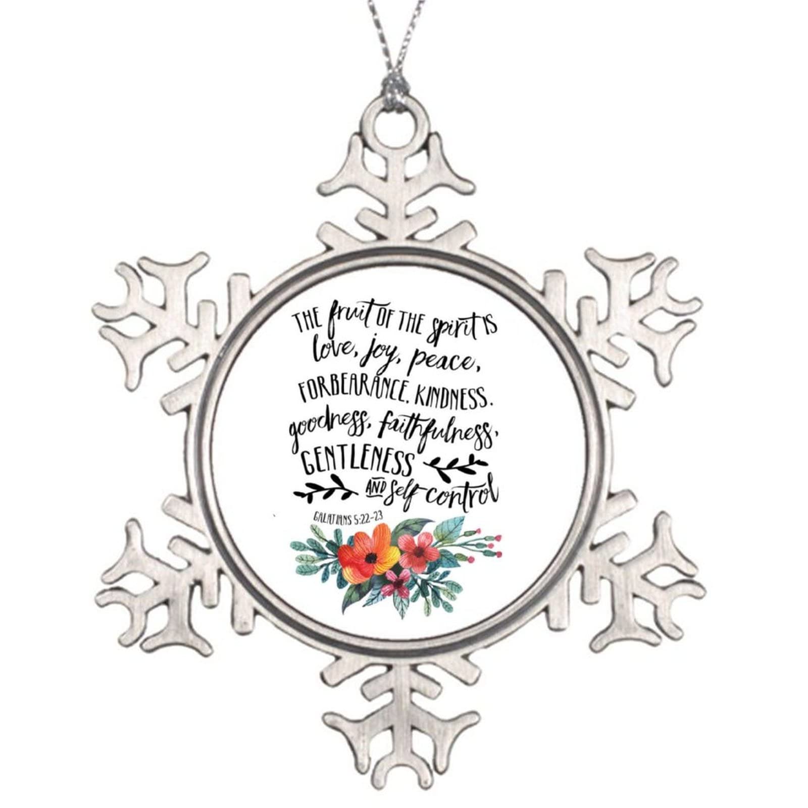 Christmas Snowflake Ornament with Bible Verse - Love Keepsake Gift for Tree & Winter Party Decor